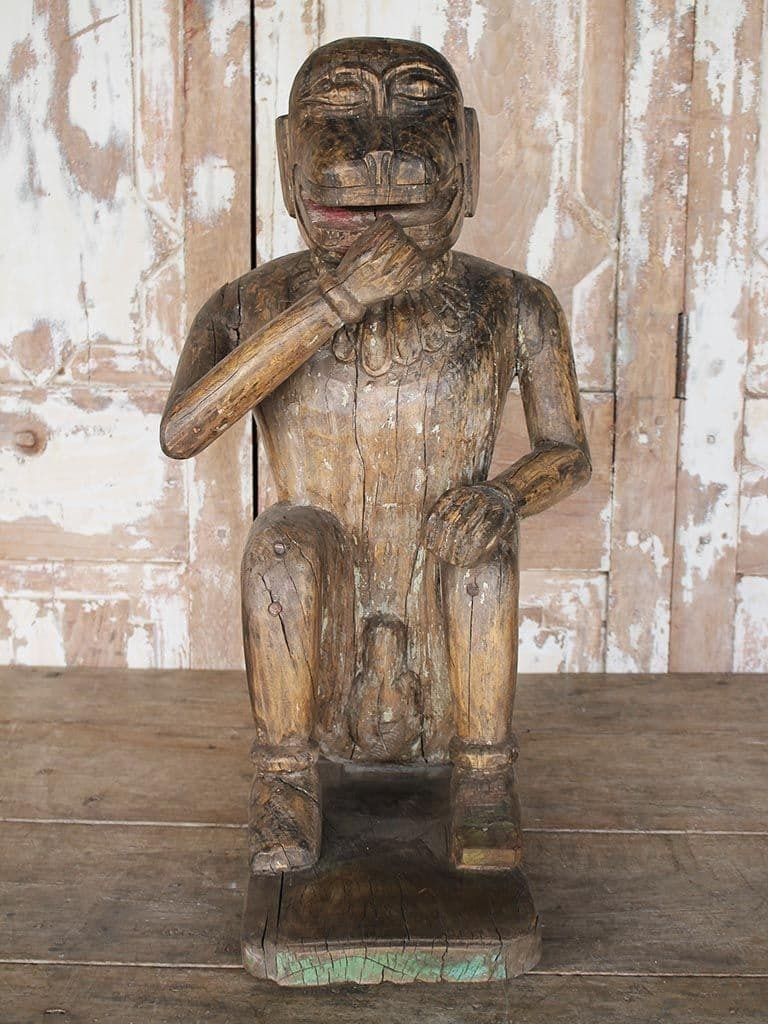 Teak Carving Of A Monkey   Temple Juggernaut, South India