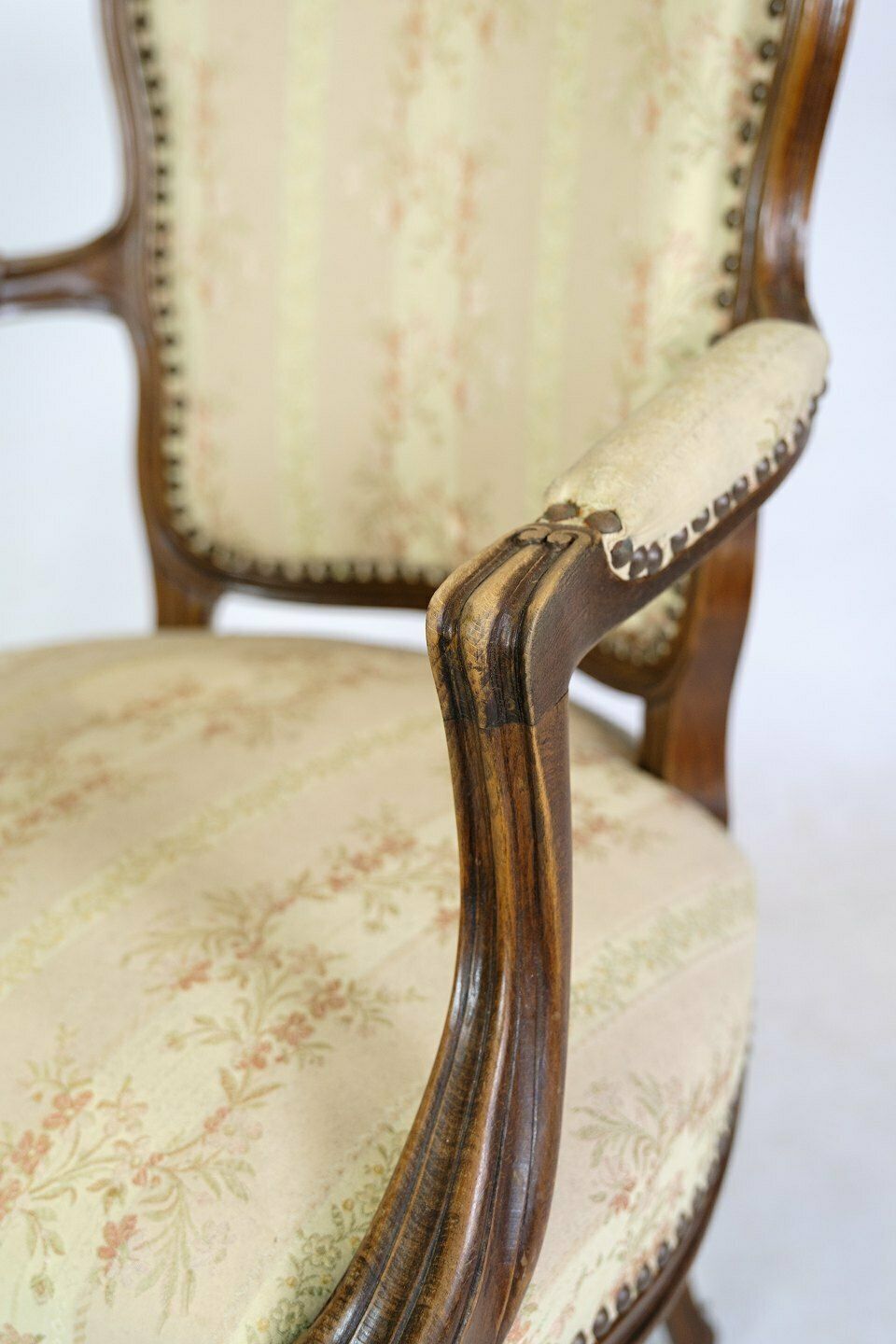 Neo Rococo Armchairs In Decorated Fabric & Dark Wood From 1930s. photo 1195.0