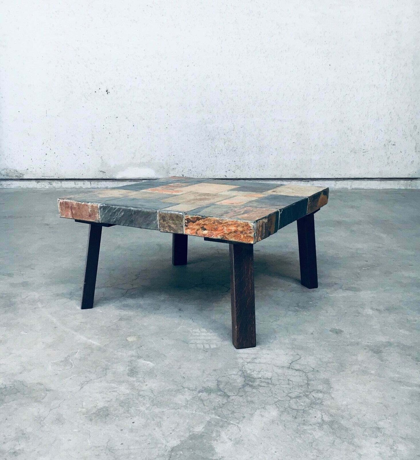 Salontafel Met Leistenen Blad In Brutalistische Stijl, Ca. Jaren 1970 photo furniture