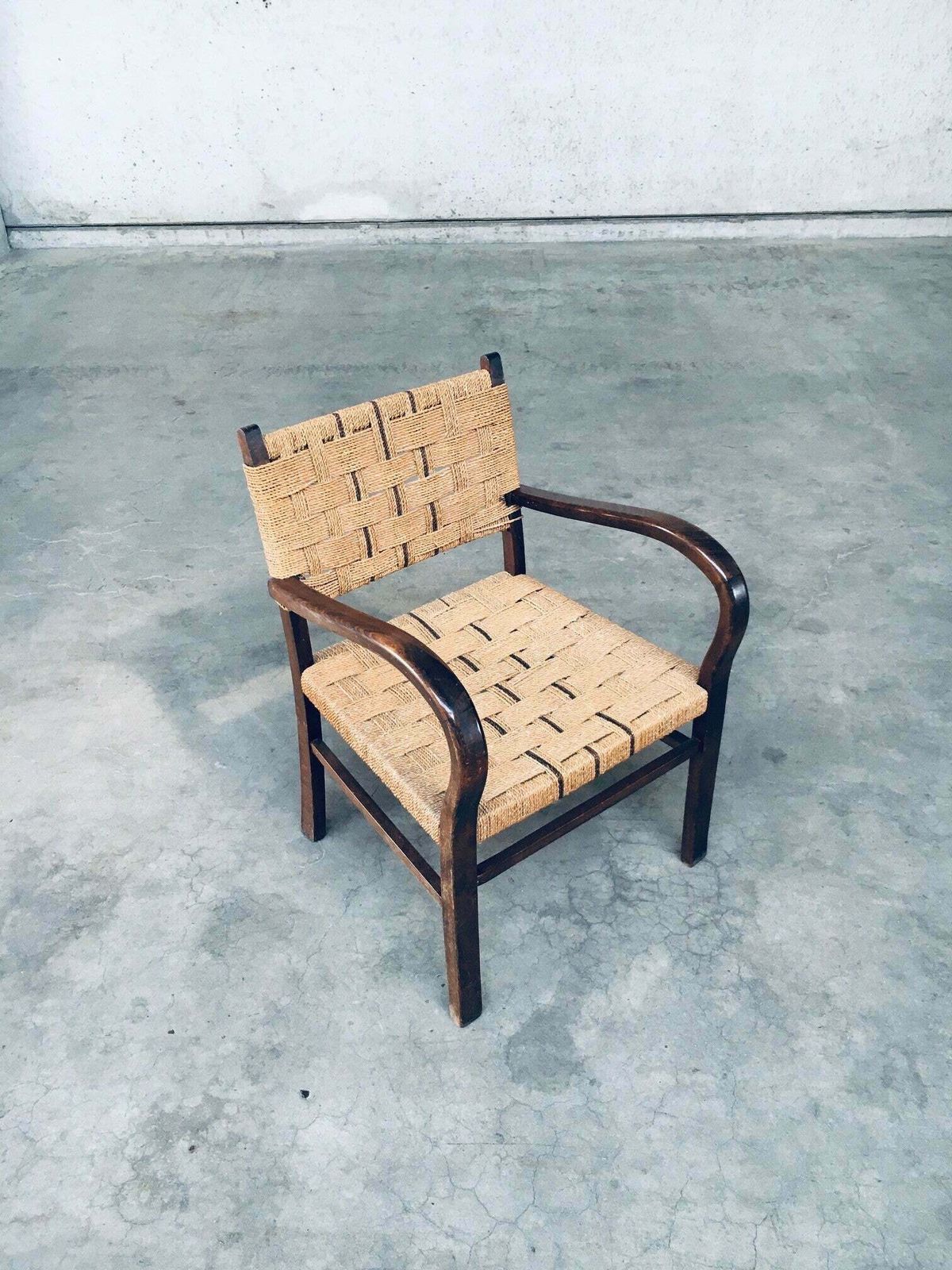 Bauhaus Stijl Fauteuil Met Touwbekleding Door Axel Larsson, Jaren 1930 photo for sale
