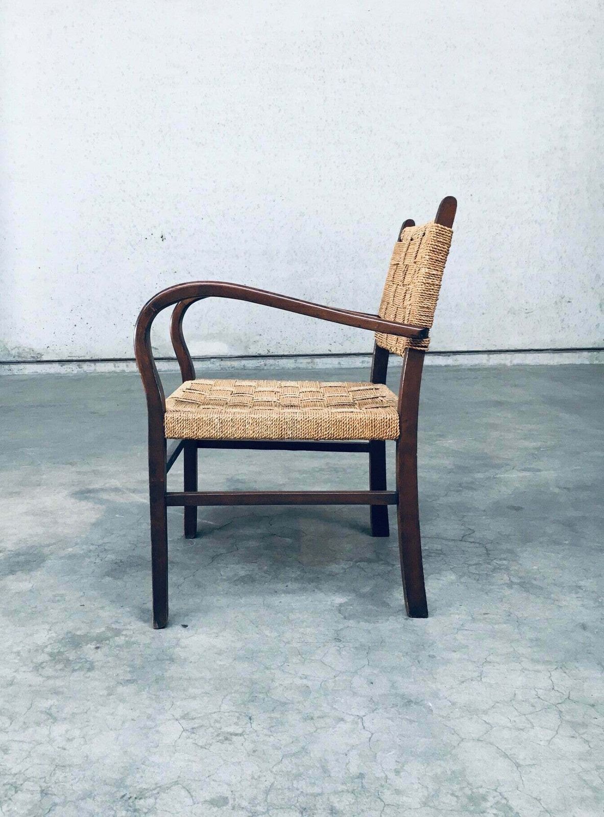 photo for sale Bauhaus Stijl Fauteuil Met Touwbekleding Door Axel Larsson, Jaren 1930