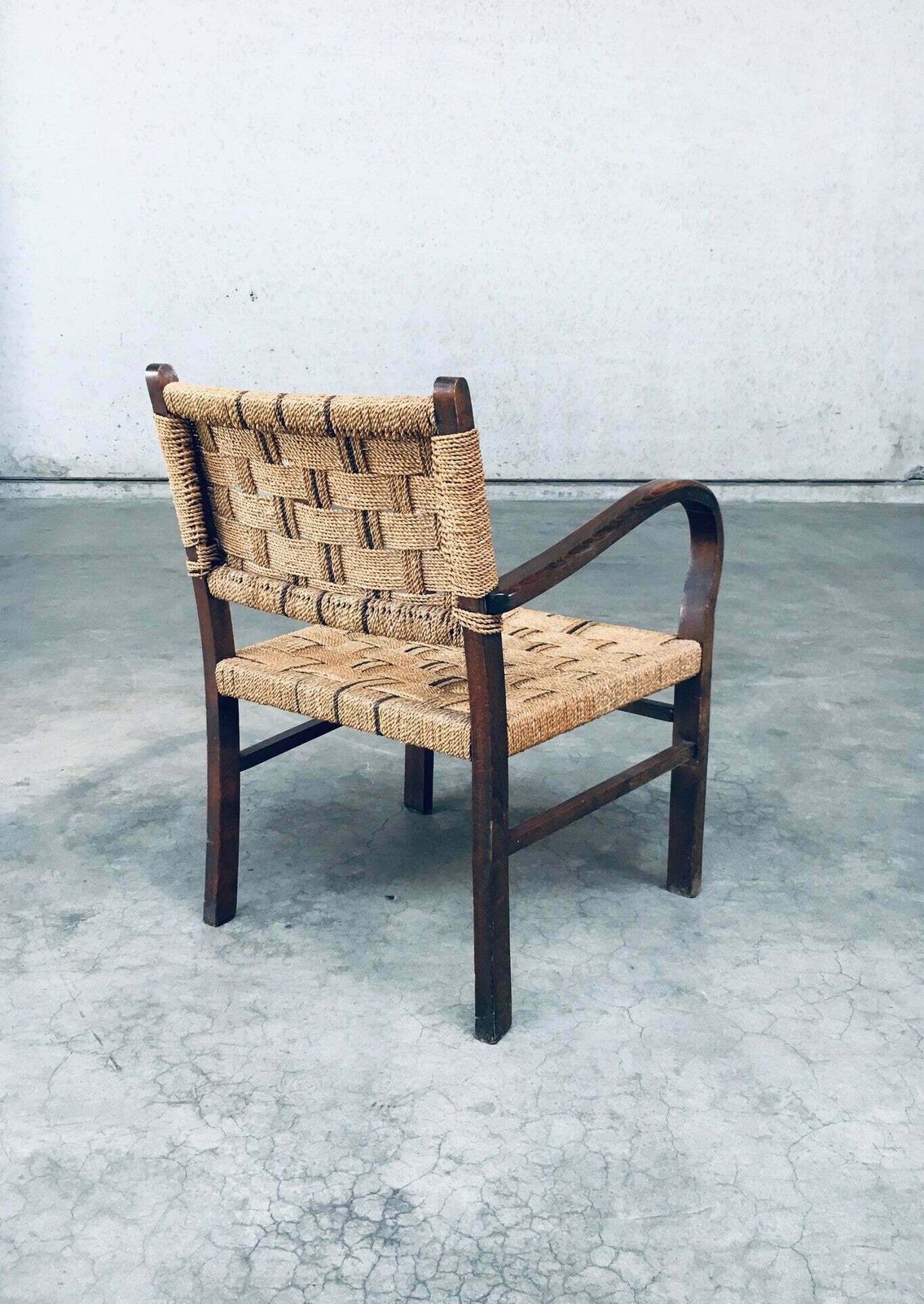 1350.0 Bauhaus Stijl Fauteuil Met Touwbekleding Door Axel Larsson, Jaren 1930 photo