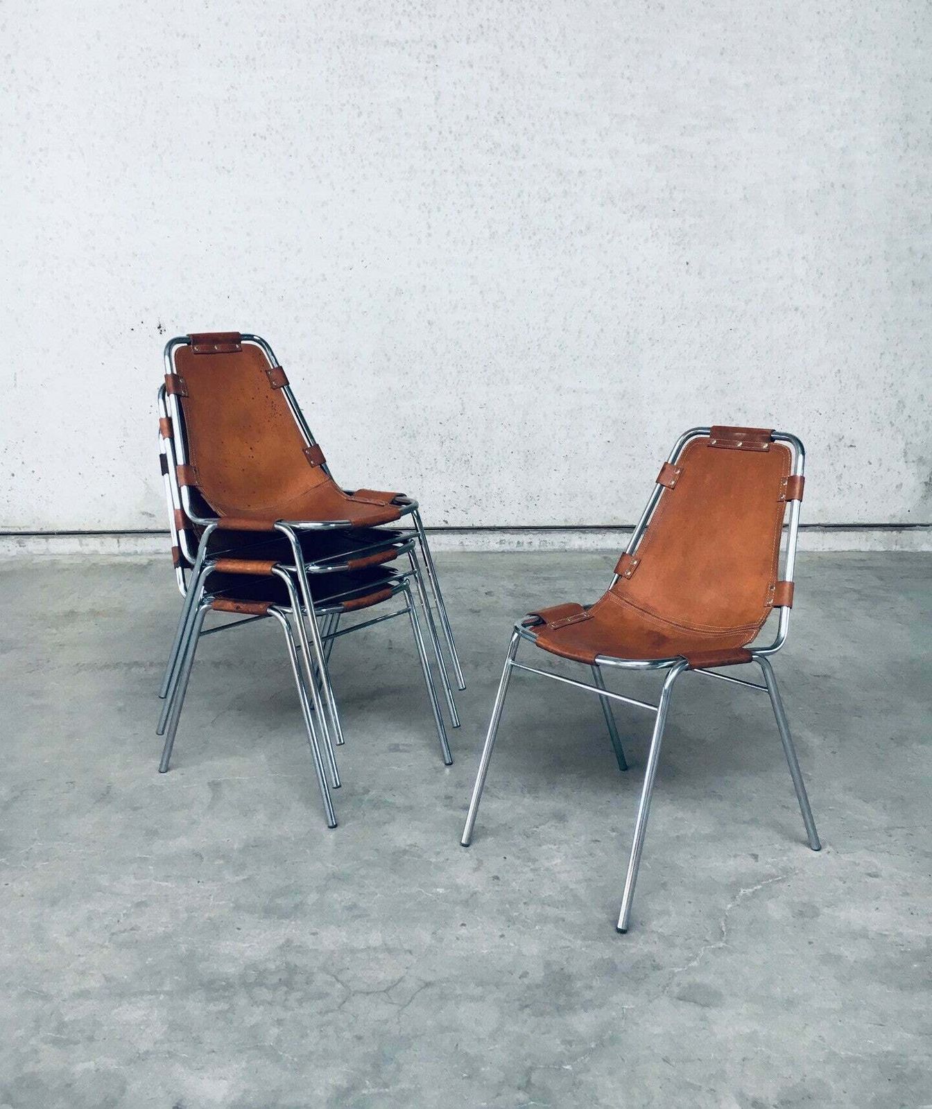"Les Arcs" Eetkamerstoelen Van Dal Vera, Geselecteerd Door Charlotte Perriand, Italië, Jaren 1960