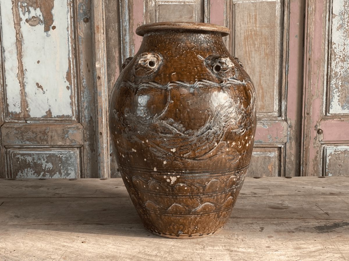 Vintage Ceramic Chinese Shipping Urn