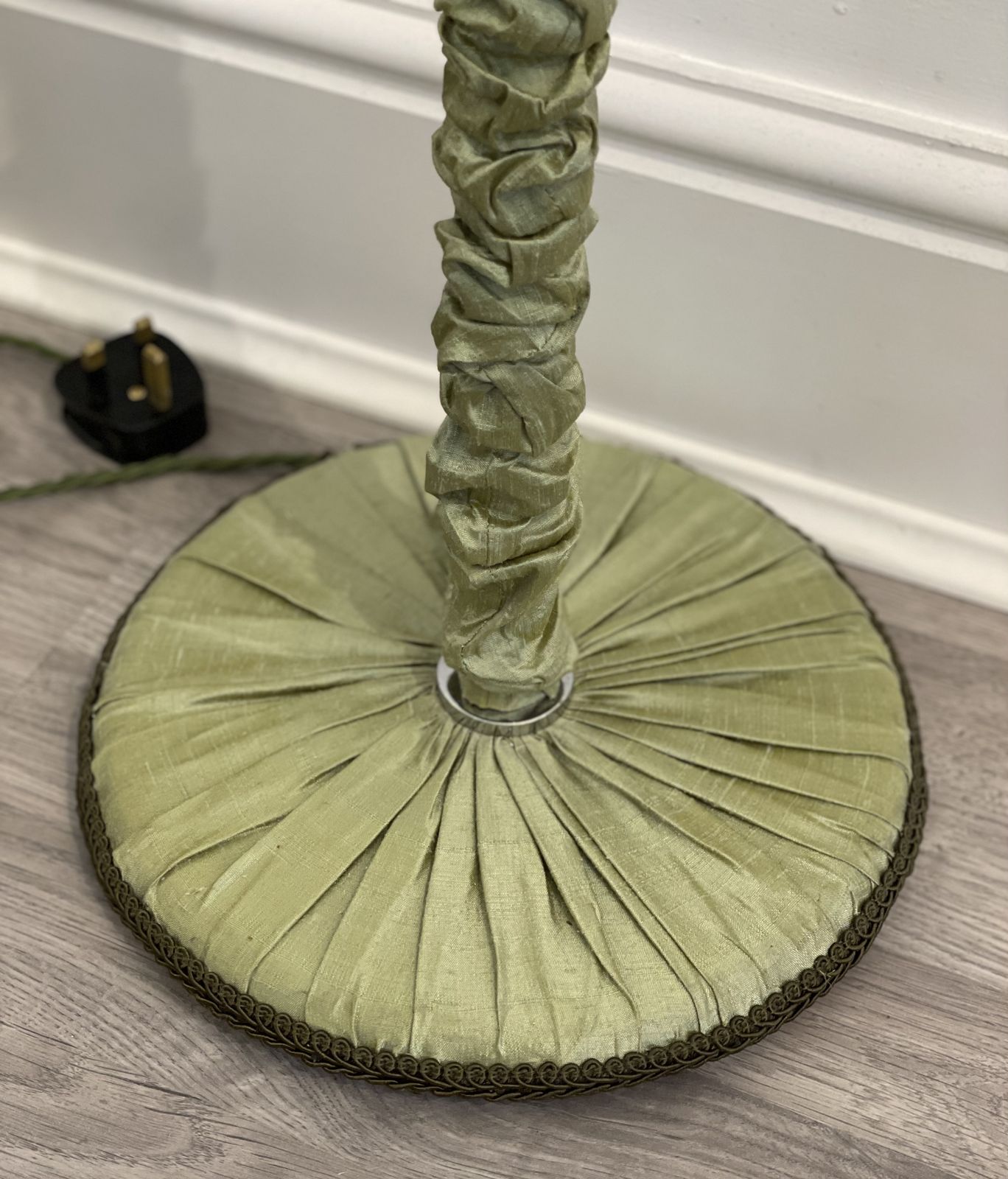1930s Silk Covered Standard Lamp photo Lighting