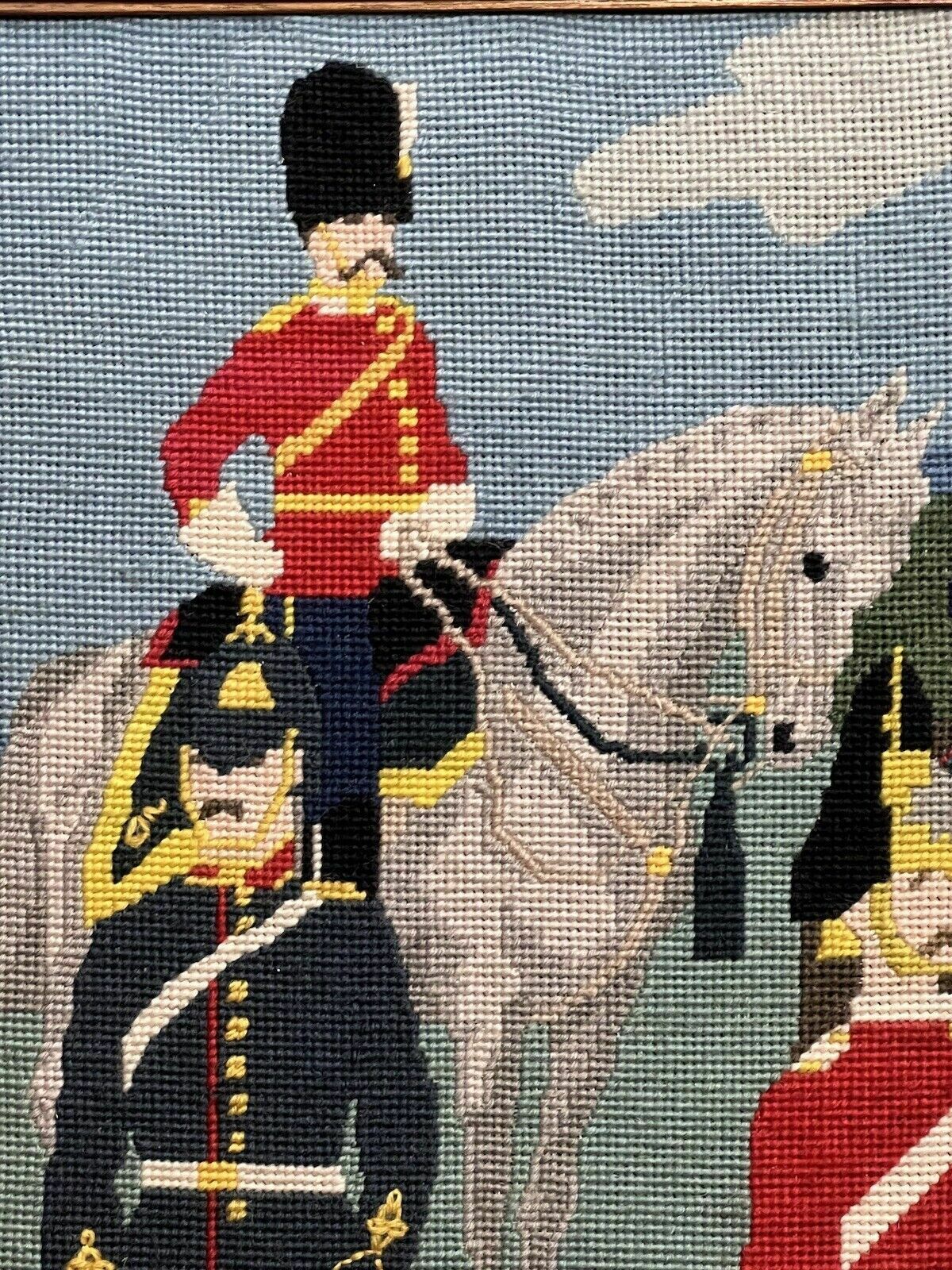 photo furniture Historic British Royal Household Cavalry Guards Tapestry Showpiece