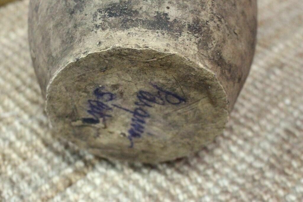 Home Decor Tactile 19thc Antique French Hand Turned Clay Stoneware Twinhandled Oil Pot photo