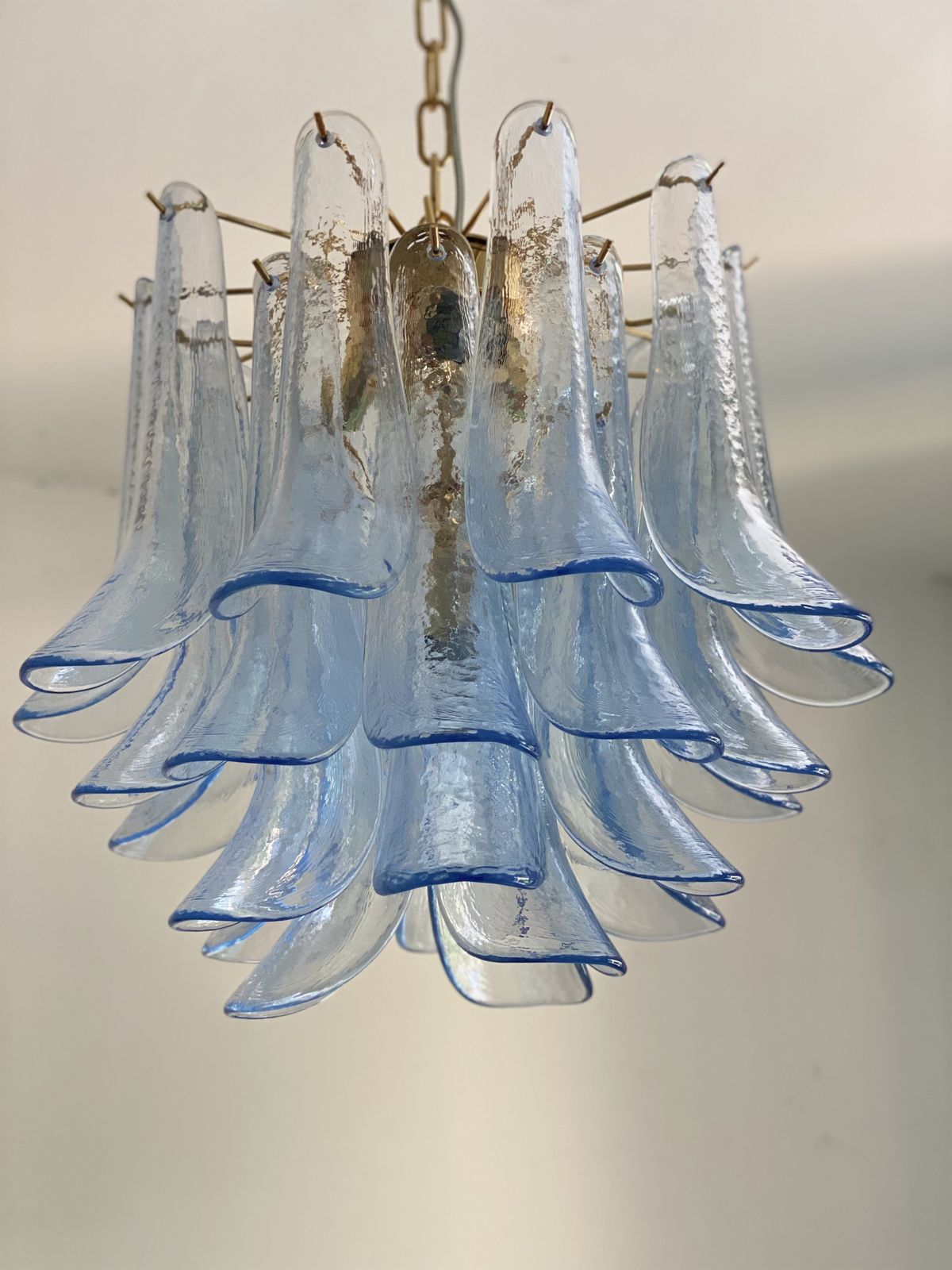 Contemporary Blue “Selle” Murano Glass Chandelier photo buy