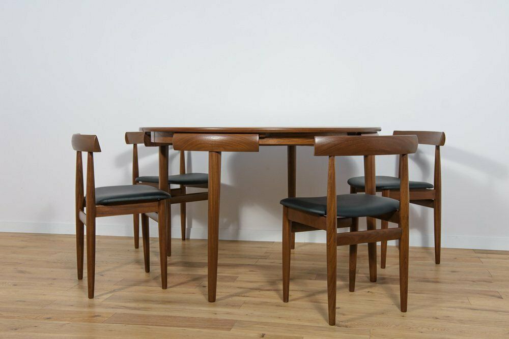 Mid Century Teak Dining Table & Chairs By Hans Olsen For Frem Røjle, 1960s, Set Of 5 photo for sale