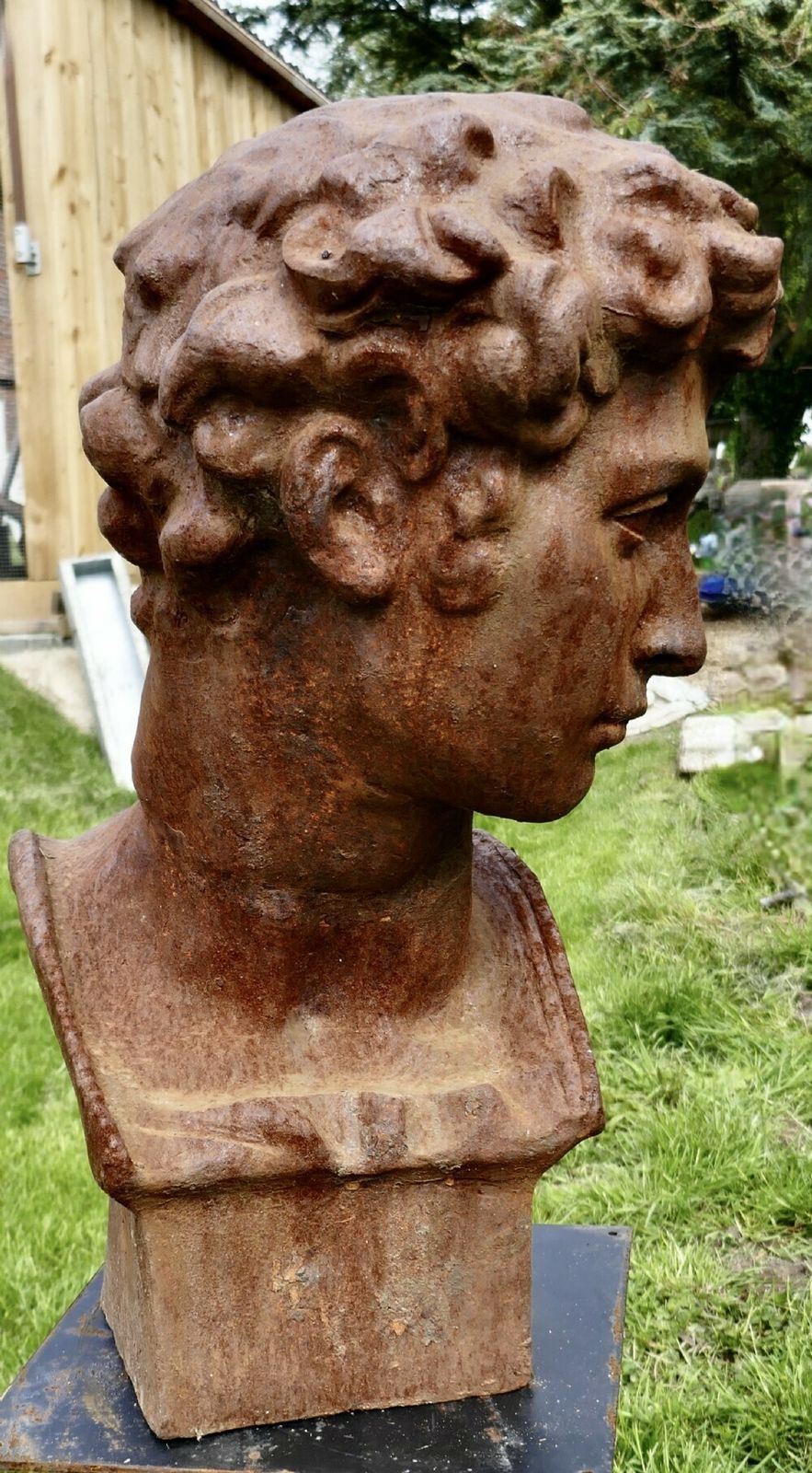 Weathered Cast Iron Statue Of Michelangelo's David photo Garden Decor