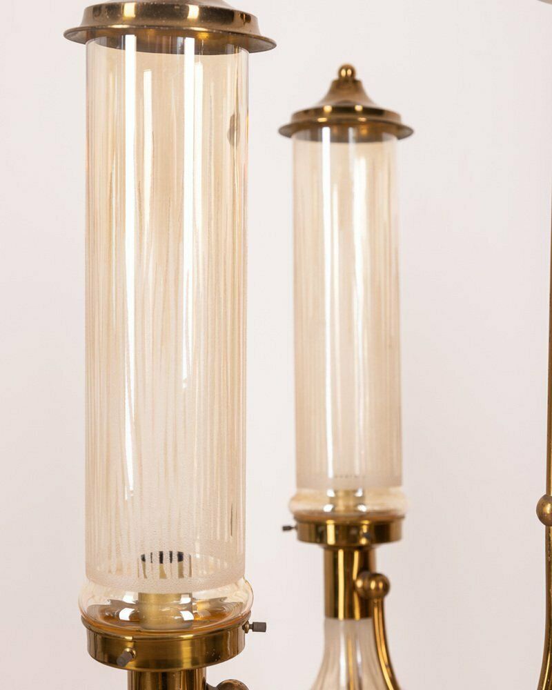 Brass And Glass Chandelier, Japan, 1960s photo 753.0