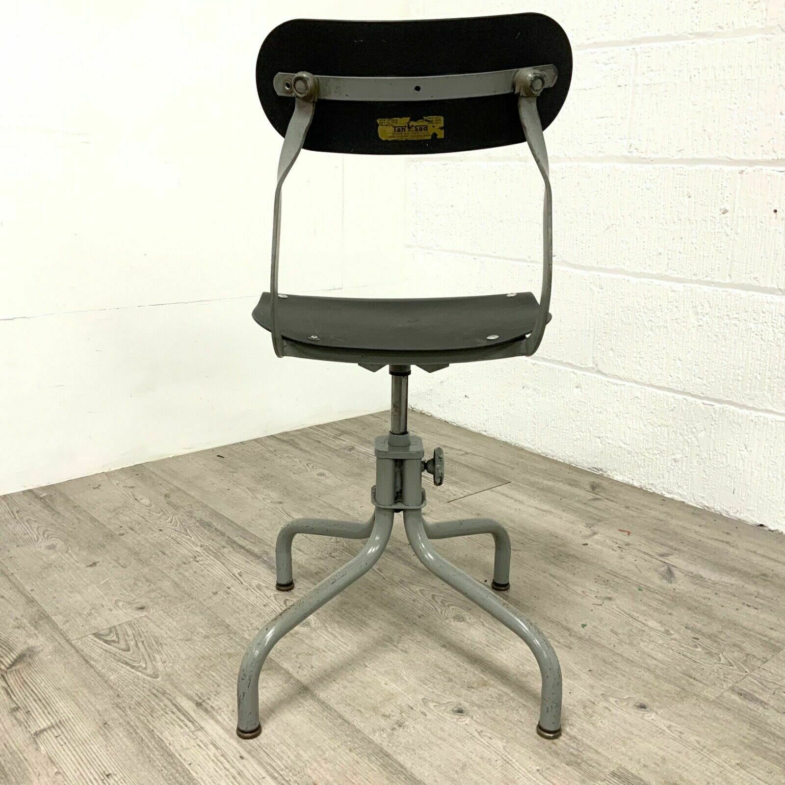 Vintage Leather Industrial Tansad Factory Engineers Stool Draughtsman's Chair photo Furniture