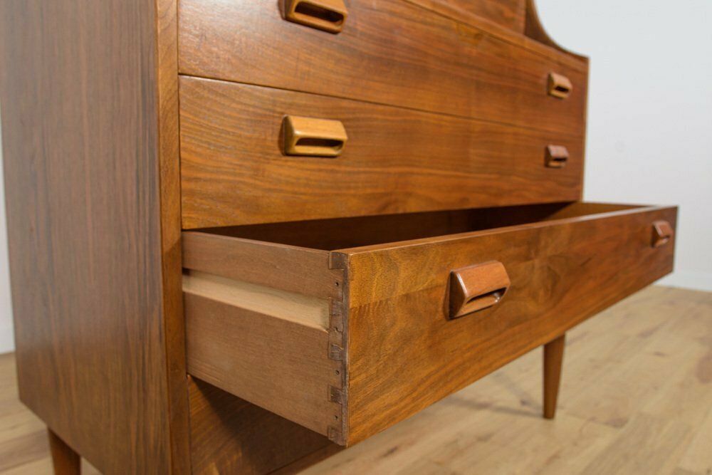 photo buy Mid Century Danish Walnut Secretary By Borge Mogensen For Soborg Mobler, 1960s