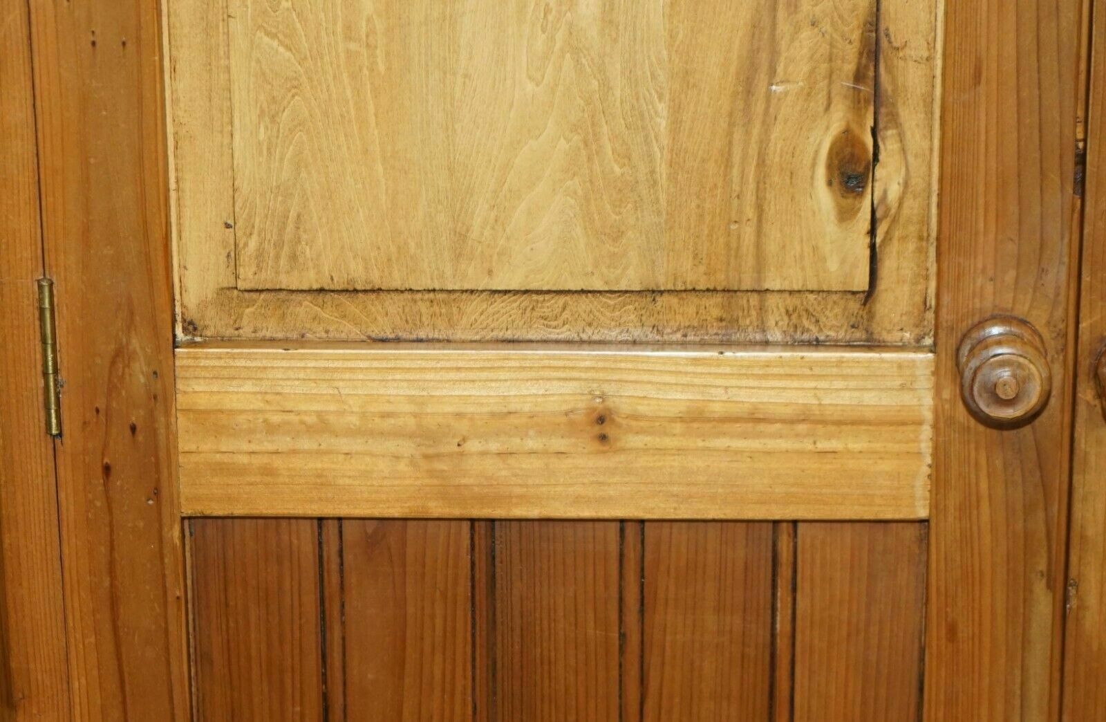 Exquisite Vintage Hand Carved Art Nouveau Pine Wardrobe Nude Nymphs Inside photo vinterior