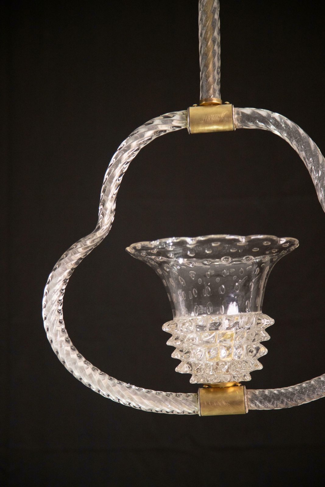 Art Decò Ercole Barovier Chandelier Rostrato And Bullicante Murano Glass, 1940s photo 1746.0