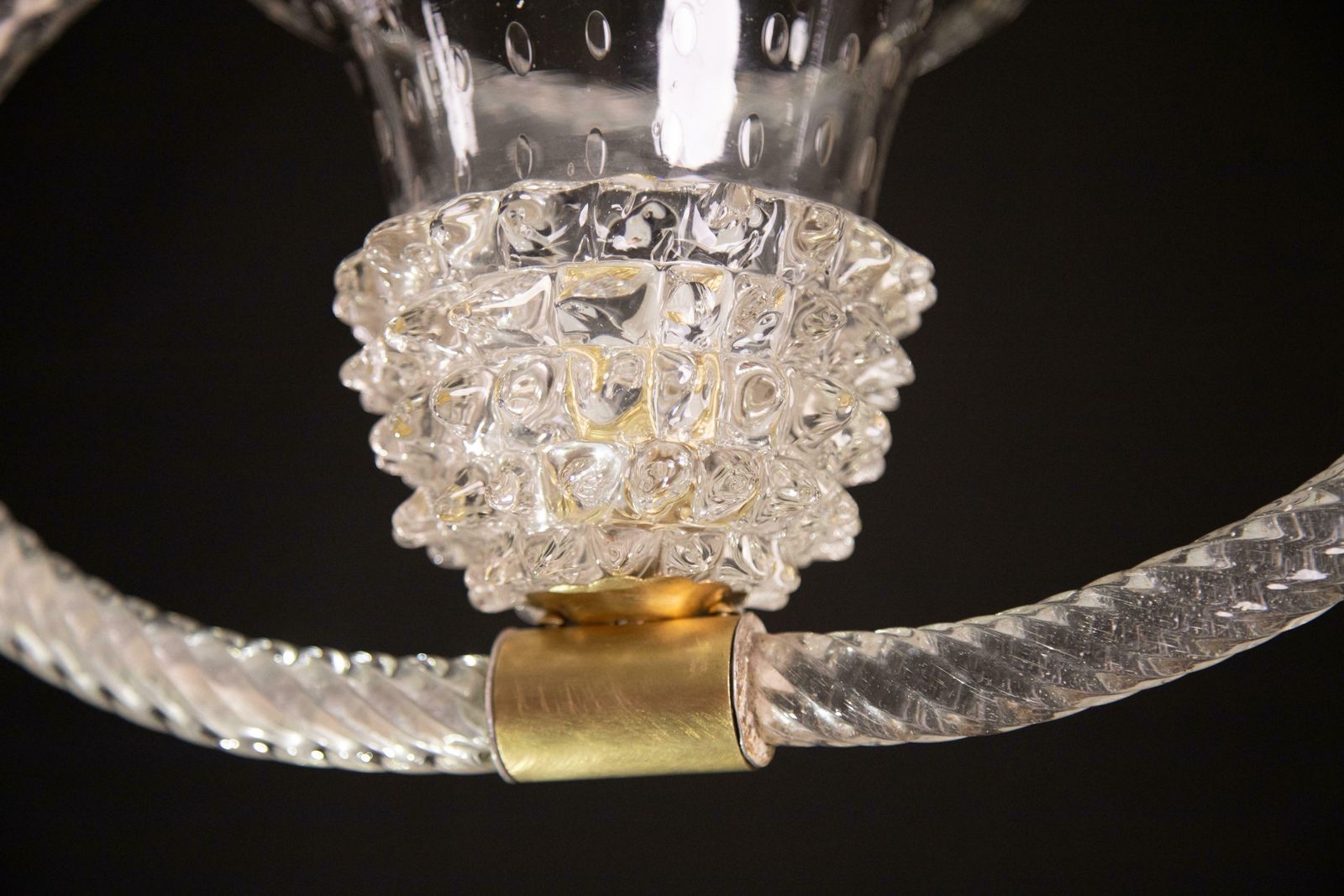 Art Decò Ercole Barovier Chandelier Rostrato And Bullicante Murano Glass, 1940s photo buy
