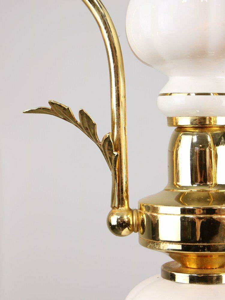 photo furniture Vintage Italian Golden Ceramic And Glass Chandelier
