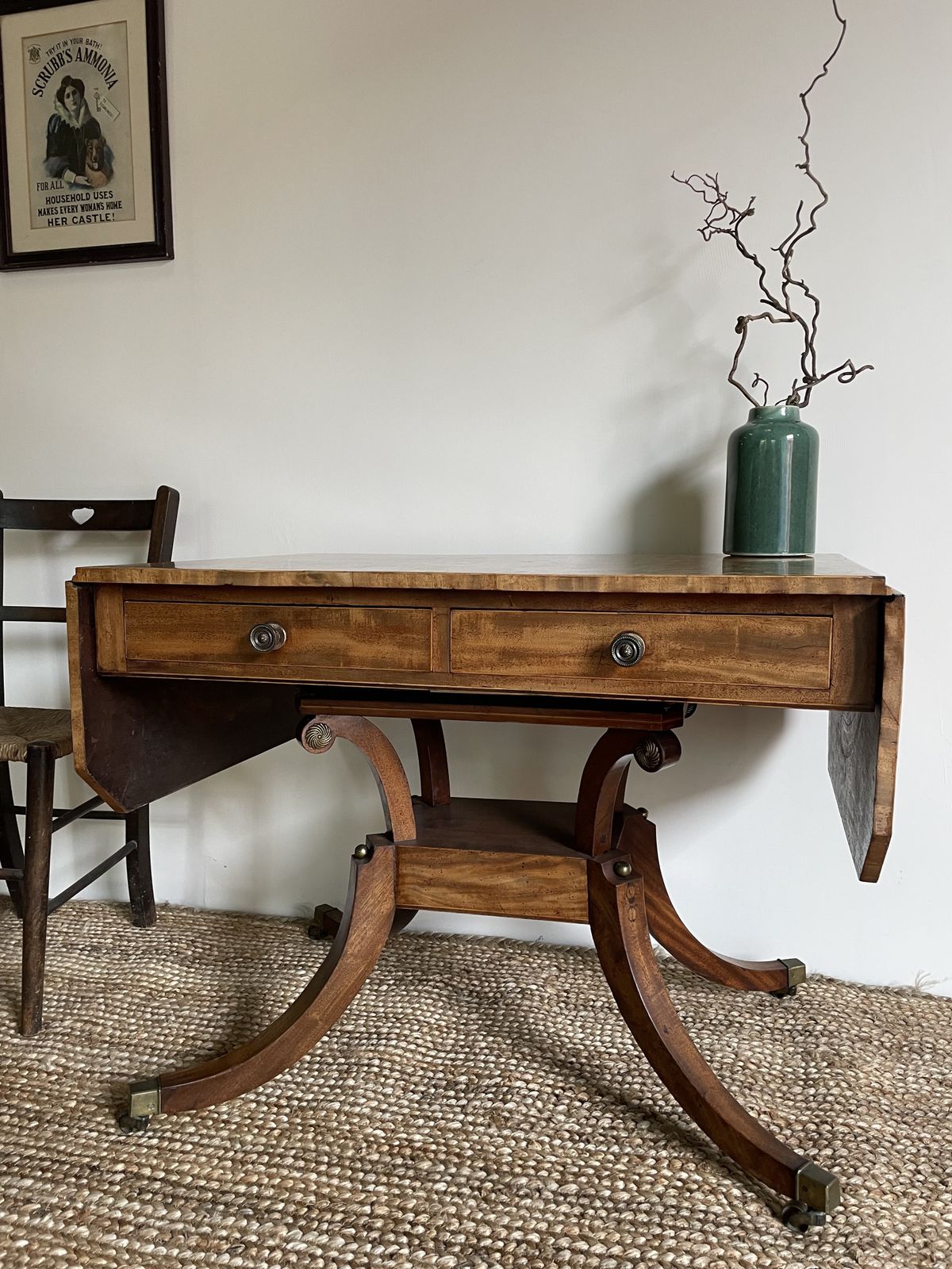 Sofa Table, 19th Century   Mahogany photo vintage