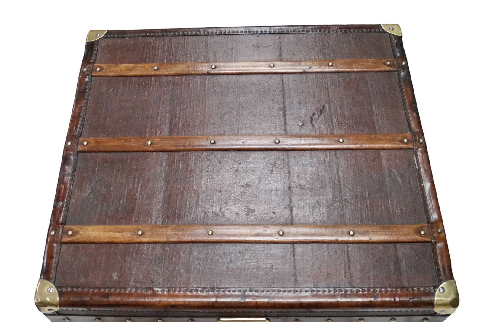 Large Moynat Hat Trunk, 1910s, Leather photo Furniture