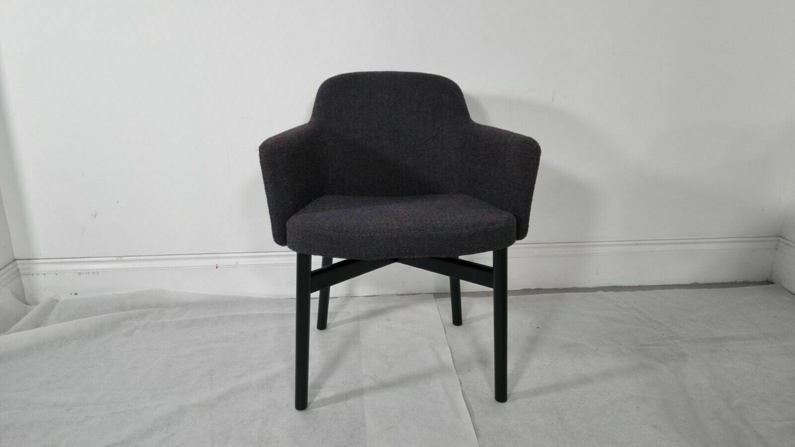 A Stunning Set Of 6 Knoll Studio Krusin 016 Armchairs In Charcoal Boucle Fabric photo buy