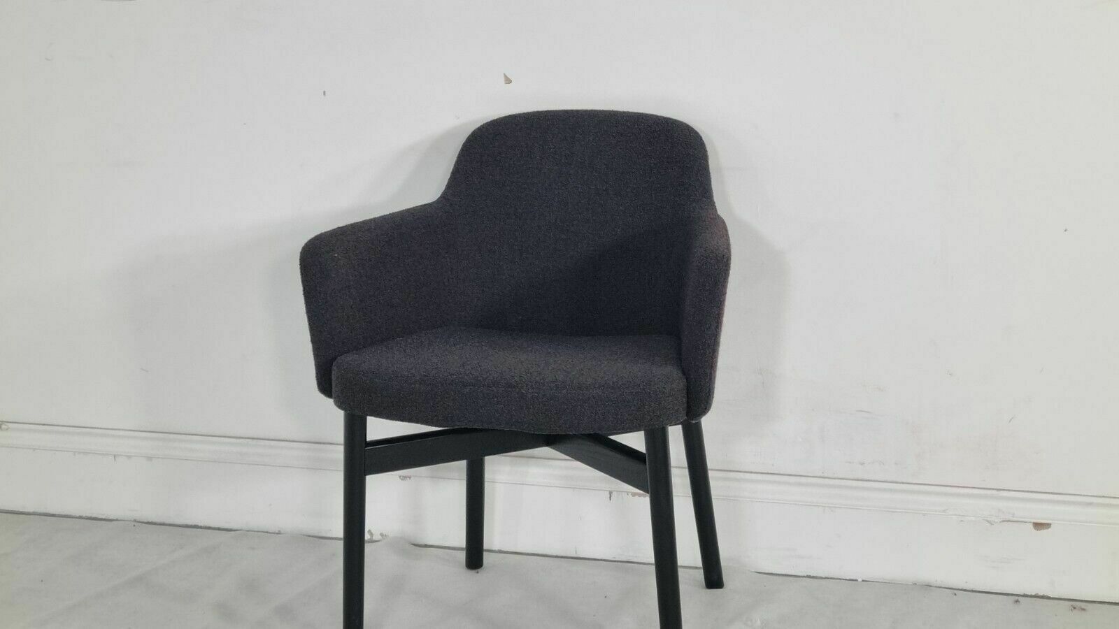 A Stunning Knoll Studio Krusin 016 Armchair In Charcoal Boucle Fabric photo buy