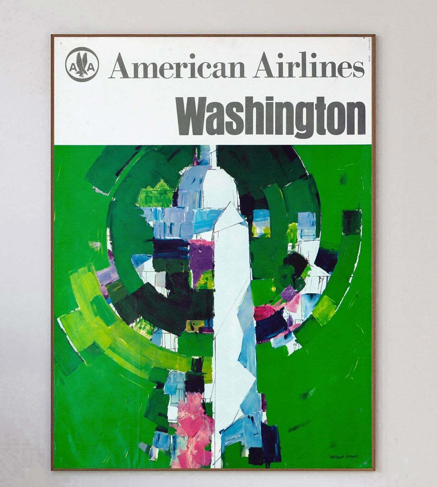 American Airlines   Washington Original Vintage Poster photo 312.0