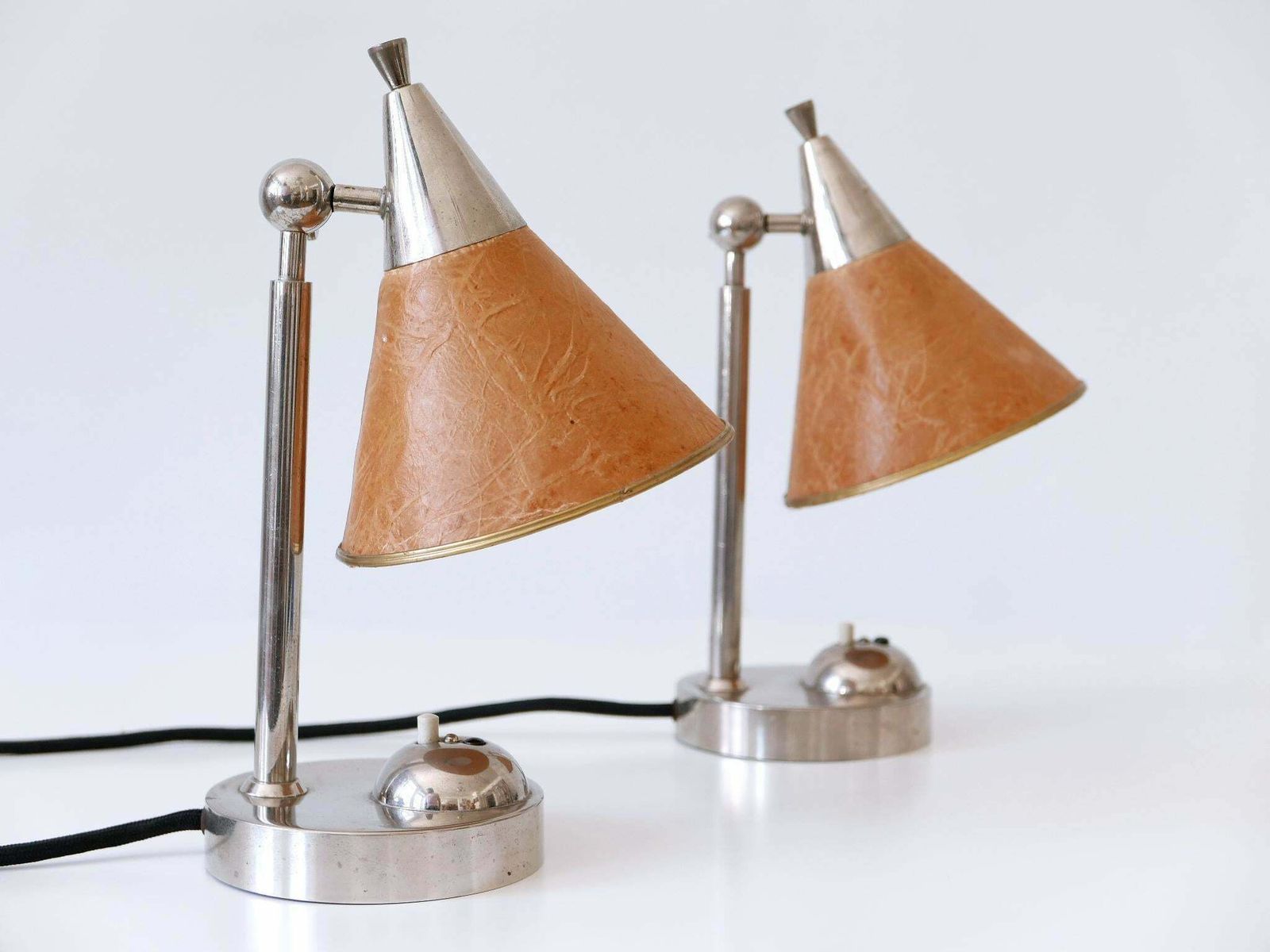 Set Of Two Rare Art Deco Bauhaus Bedside Table Lamps Or Sconces Germany 1920s photo 4181.0