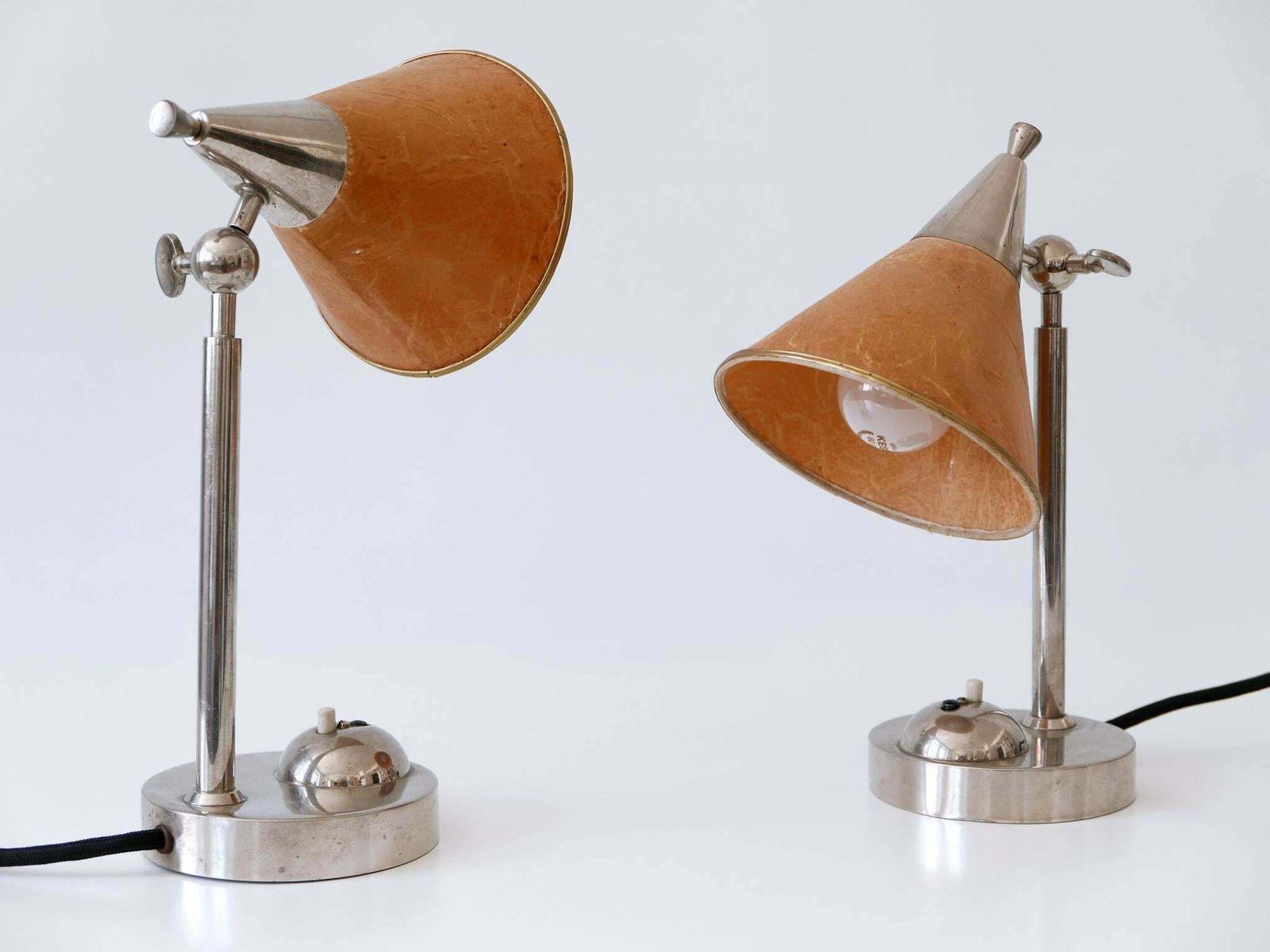 Lighting Set Of Two Rare Art Deco Bauhaus Bedside Table Lamps Or Sconces Germany 1920s photo