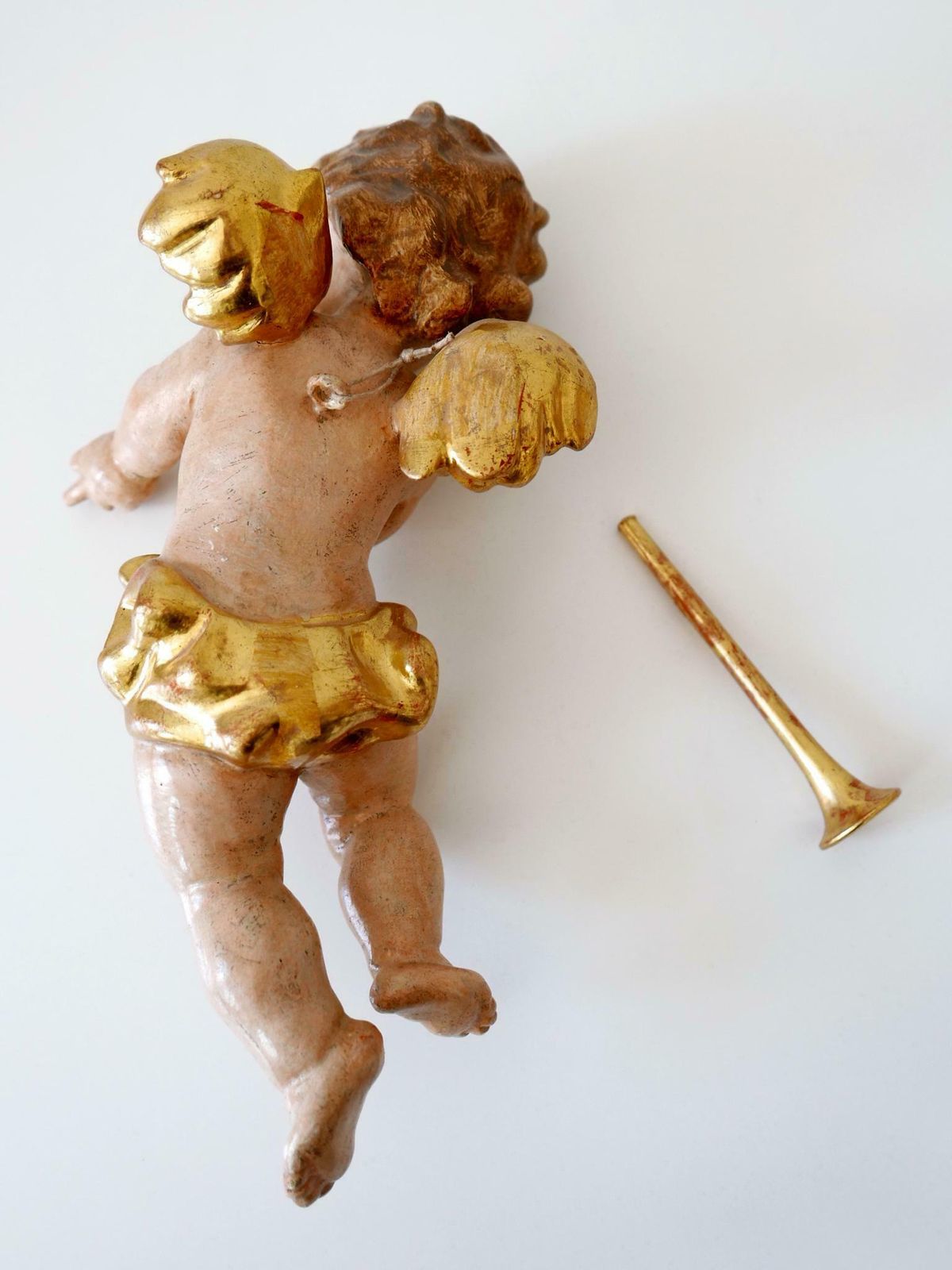 photo buy Set Of Four Beautiful Polychrome Hand Carved Wood Putti / Cherubs 1960s Germany