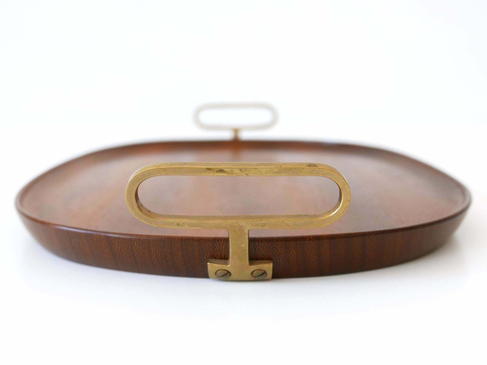 2787.0 Extremely Rare Mid Century Modern Teak Serving Tray By Carl Auböck Austria 1950s photo