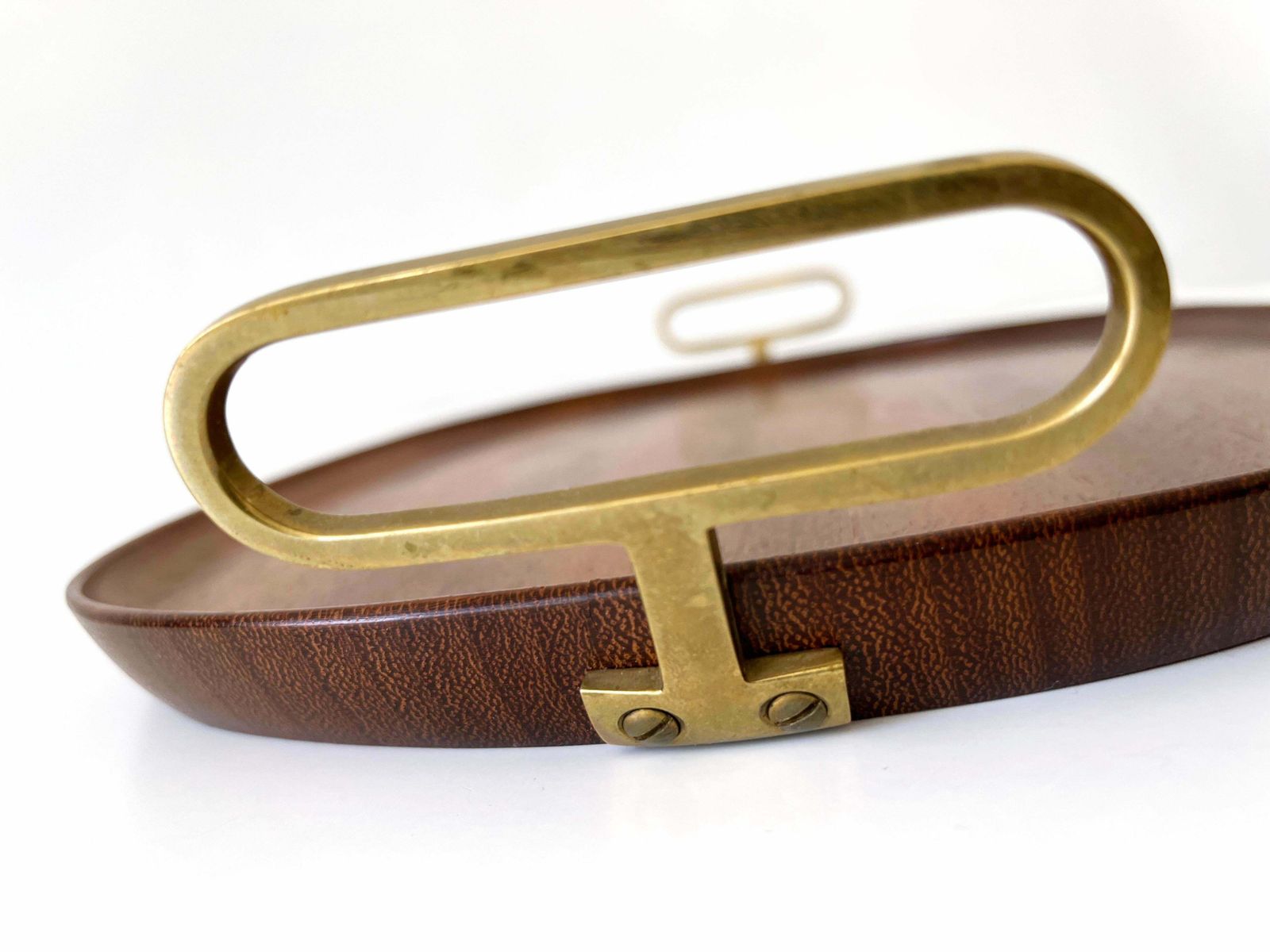 photo vinterior Extremely Rare Mid Century Modern Teak Serving Tray By Carl Auböck Austria 1950s
