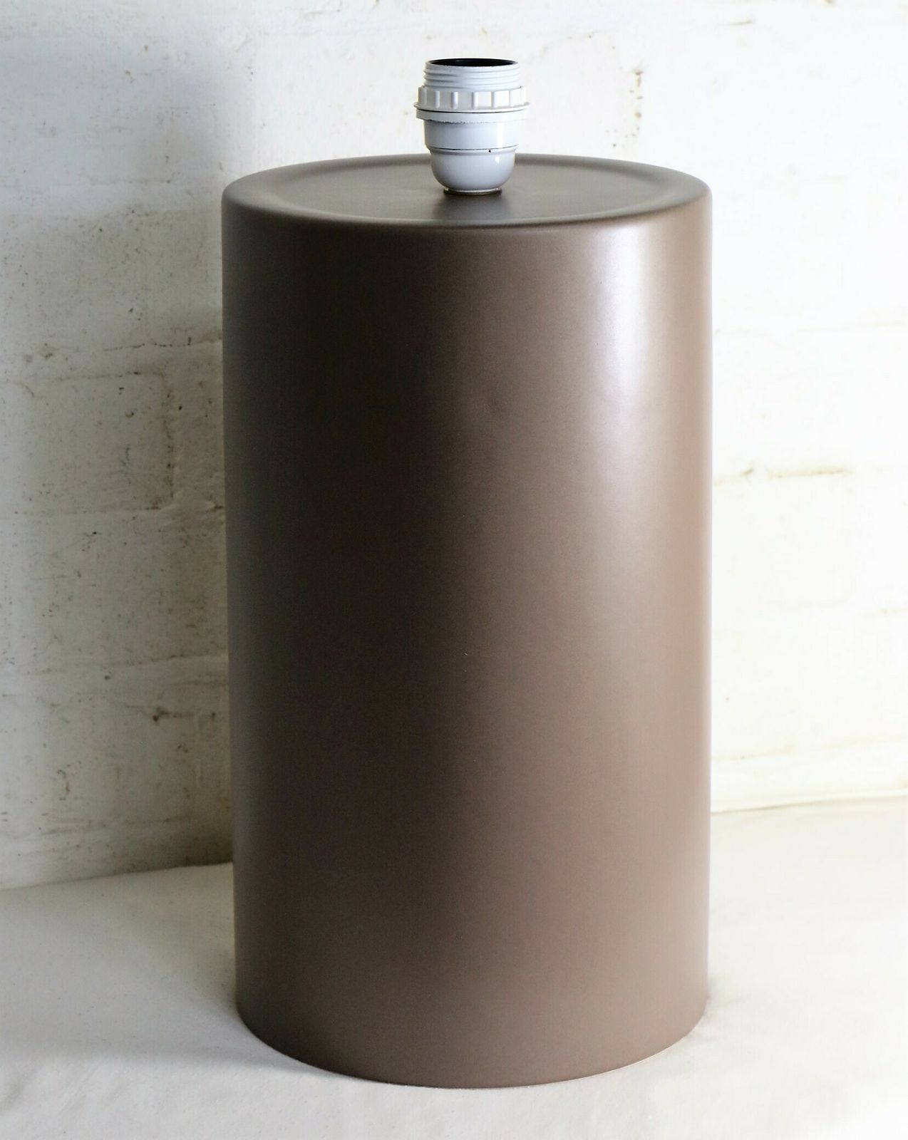 Vintage Table Lamp Fdc Faïencerie De Charolles French Cylinder Ceramic Lamp 1980's photo vinterior