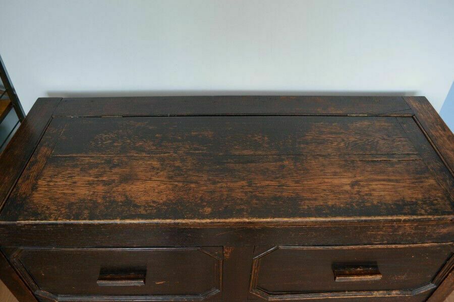 Vintage Blanket Chest In Oak Jacobean Style photo Furniture