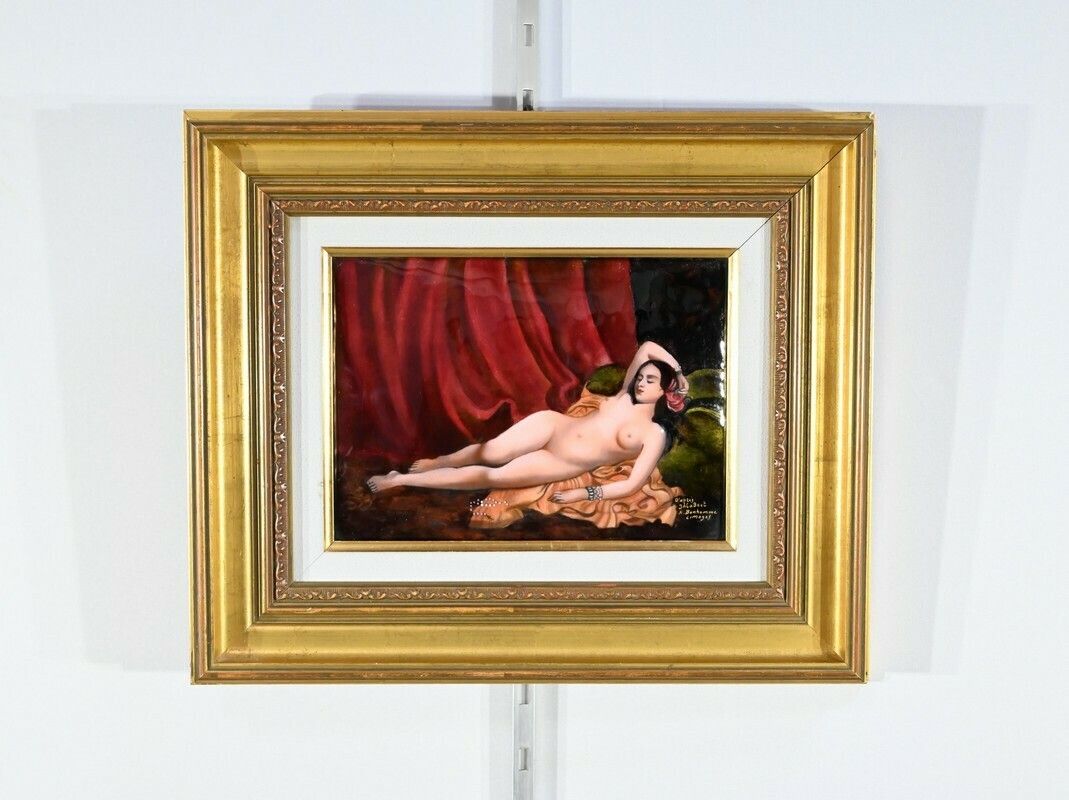 Enamelled Painting After C.Jalabert, Signed R.Bonhomme   1950