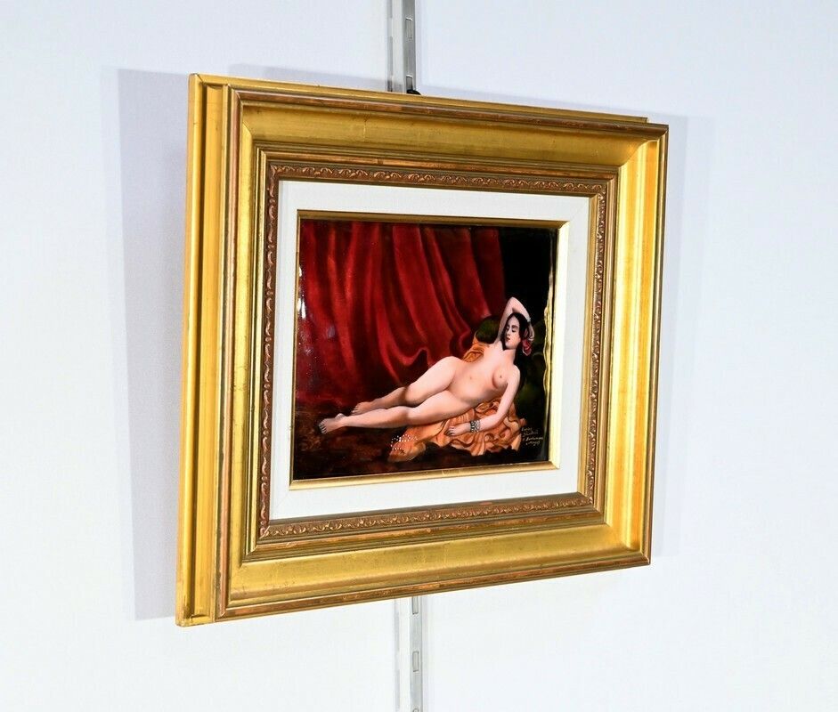 Enamelled Painting After C.Jalabert, Signed R.Bonhomme   1950 photo furniture