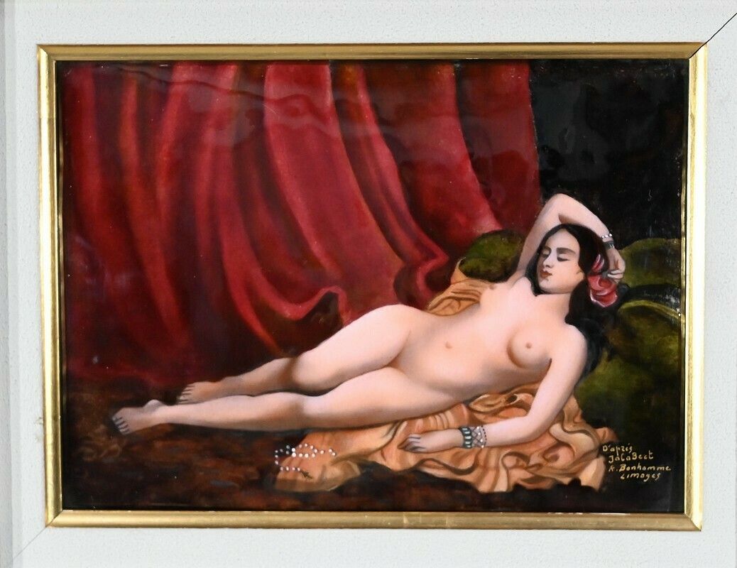 Enamelled Painting After C.Jalabert, Signed R.Bonhomme   1950 photo Art