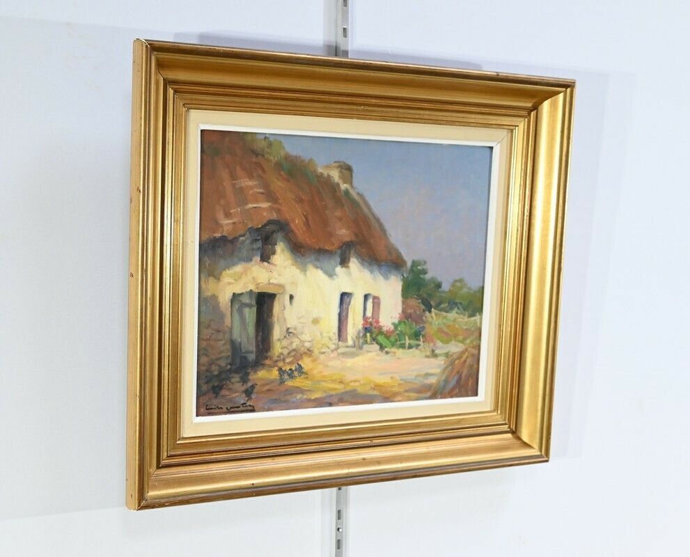 Oil On Wood “House In Brière”, Signed E.Gautier – 1955 photo furniture