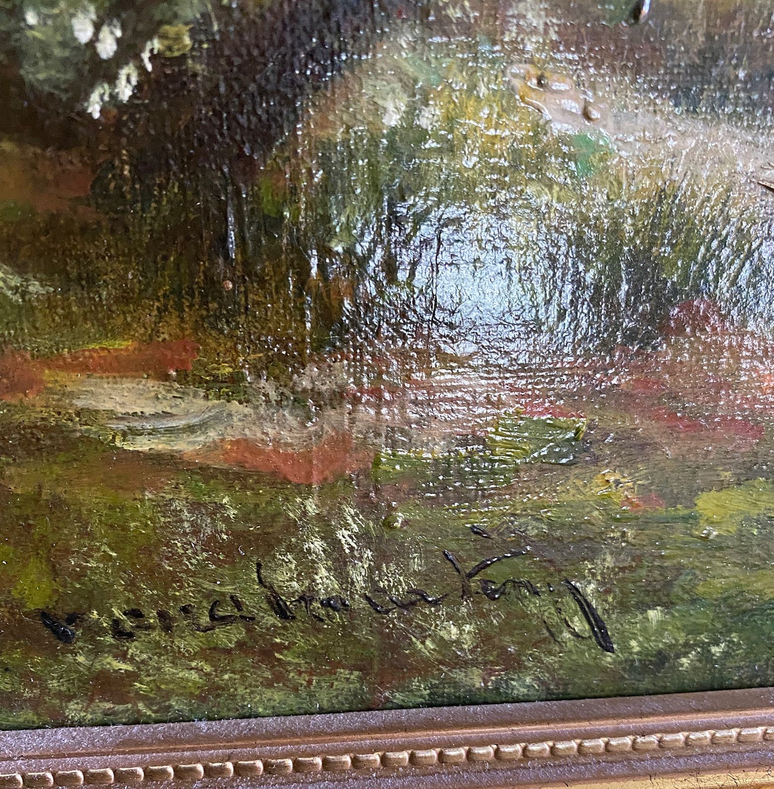Church Landscape Painting Oil On Canvas photo for sale