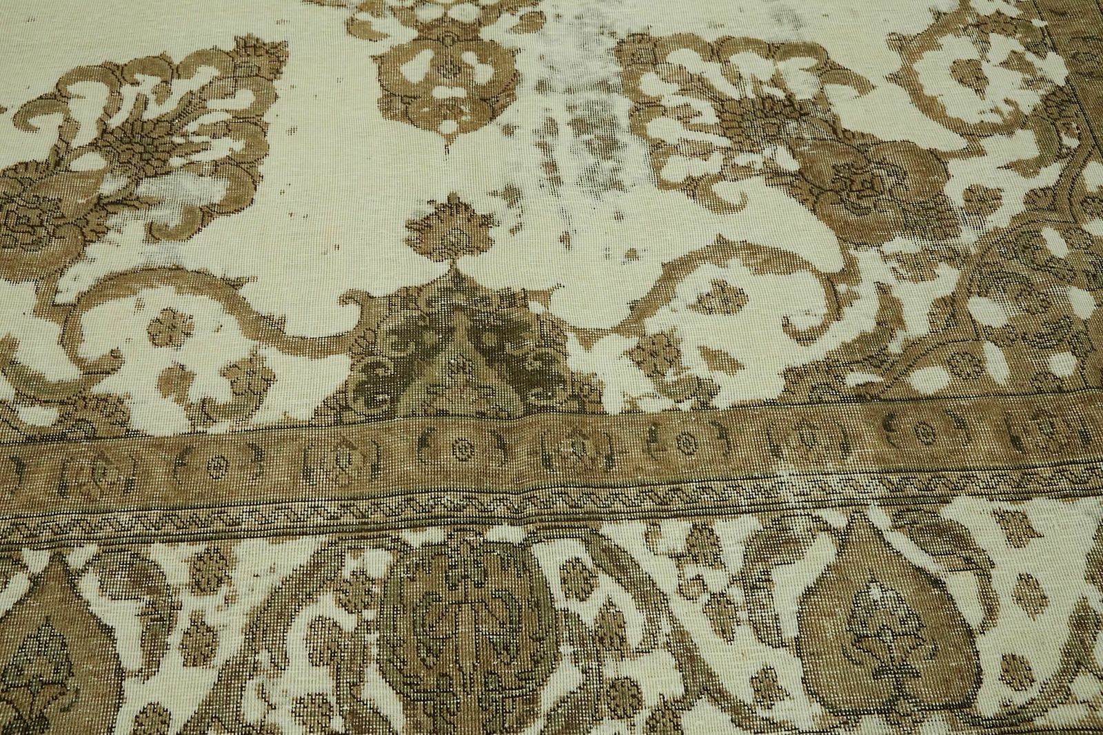 photo for sale Handgemaakt Beige Vintage Groot Vloerkleed ( 365 x 290 cm )