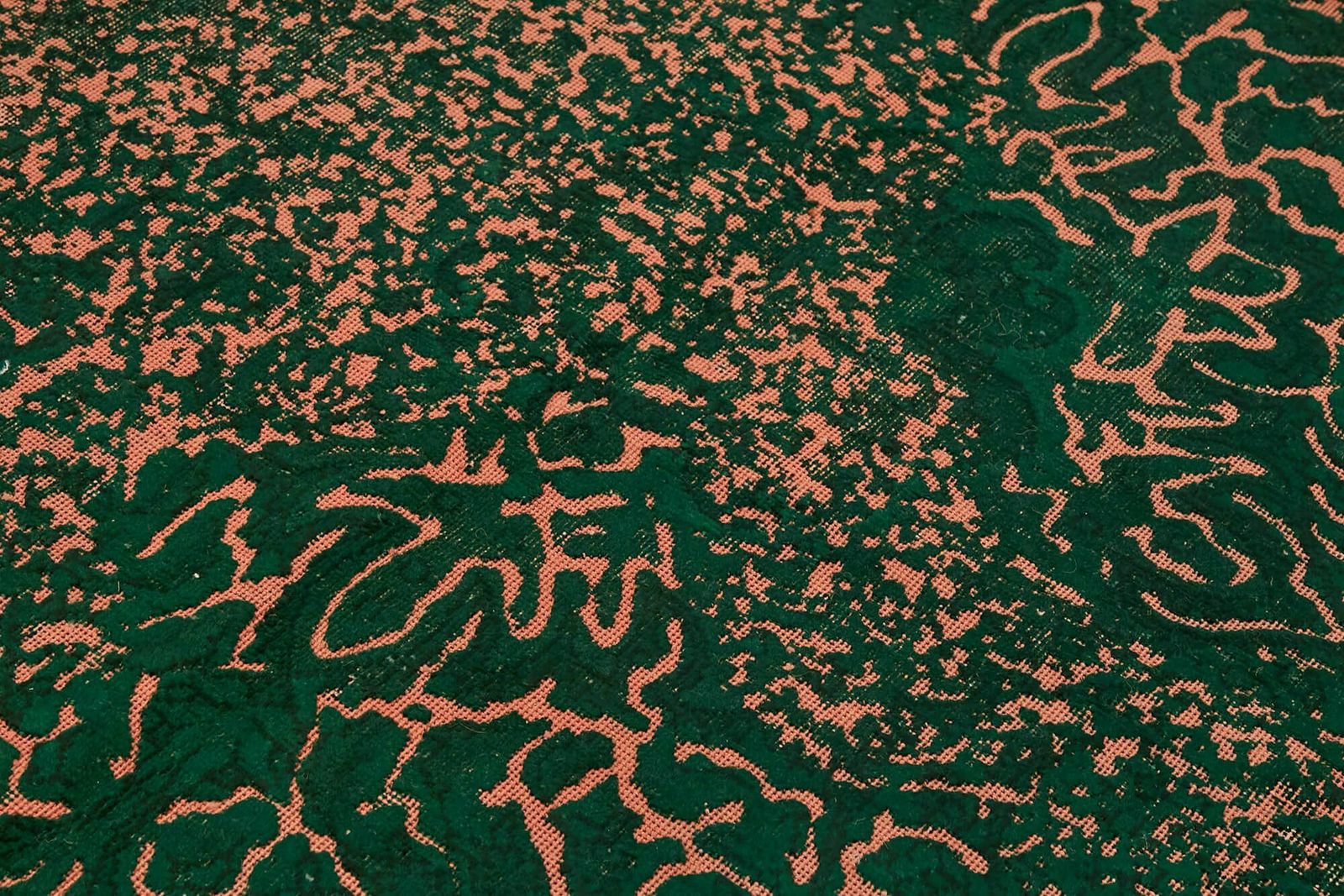 Handmade Green Vintage Over Dyed 1980's Large Rug ( 298 X 198 Cm ) photo 1900.0