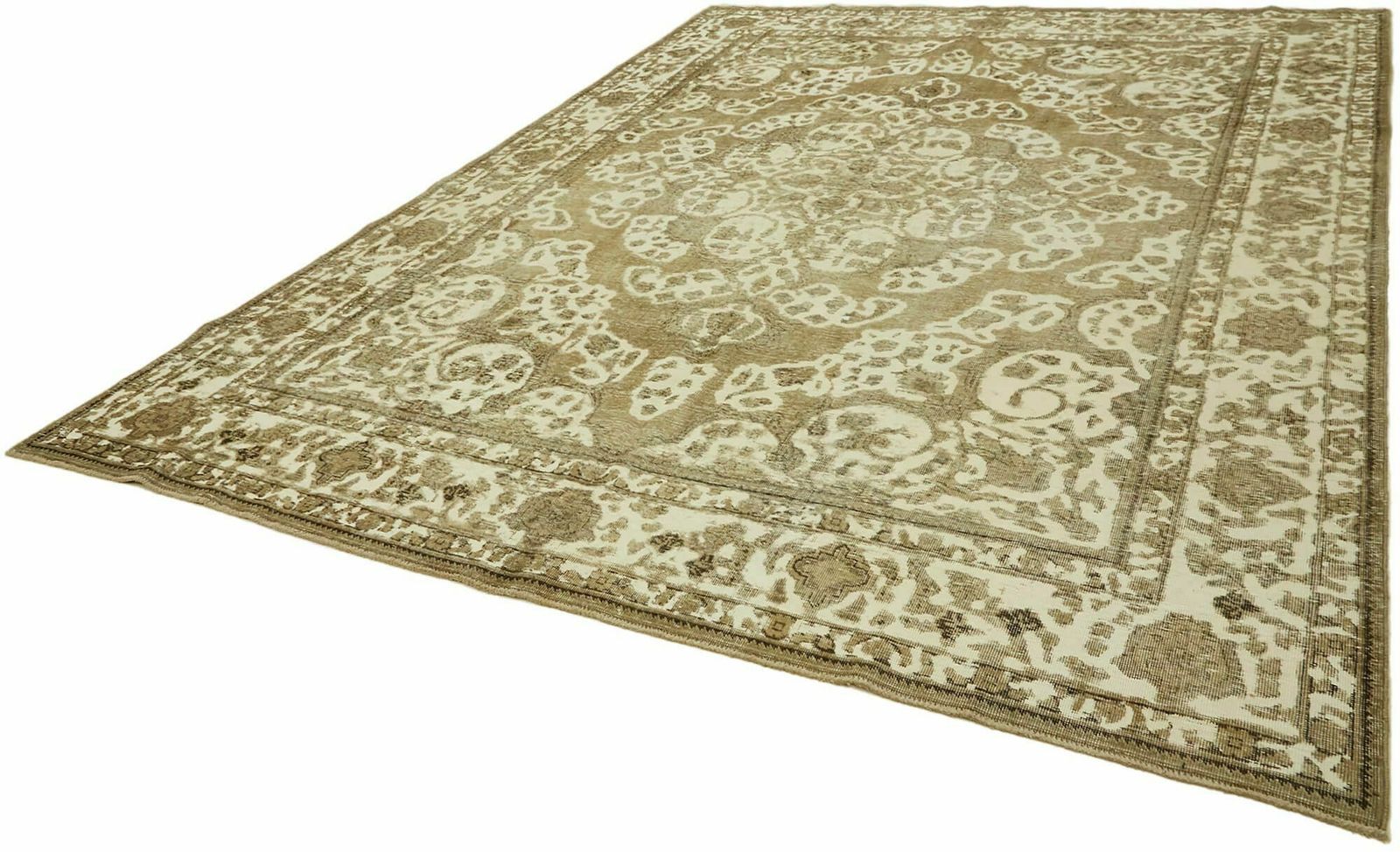 Handmade 1980's Beige Vintage Large Area Rug ( 374 X 286 Cm ) photo for sale