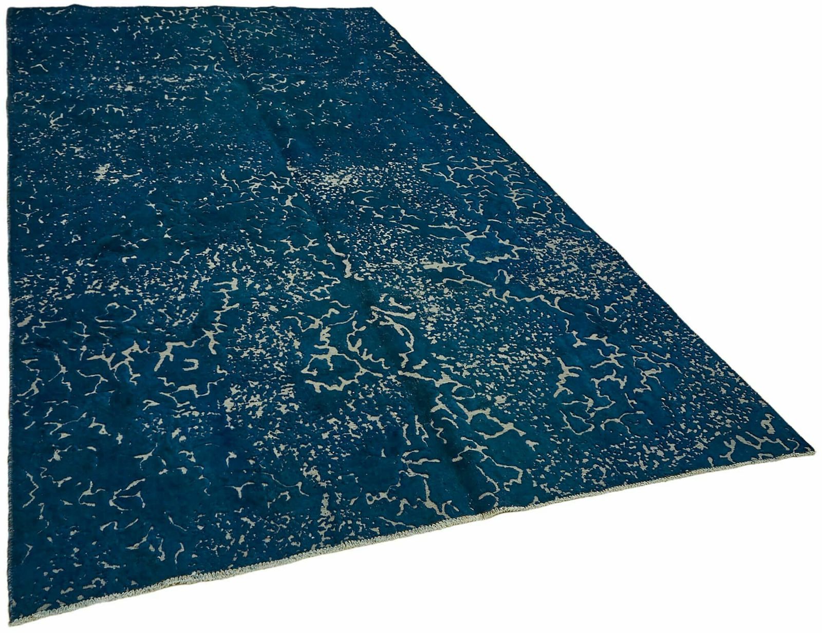 Grand tapis vintage fait main, bleu, années 1980 (302 x 180 cm) photo furniture
