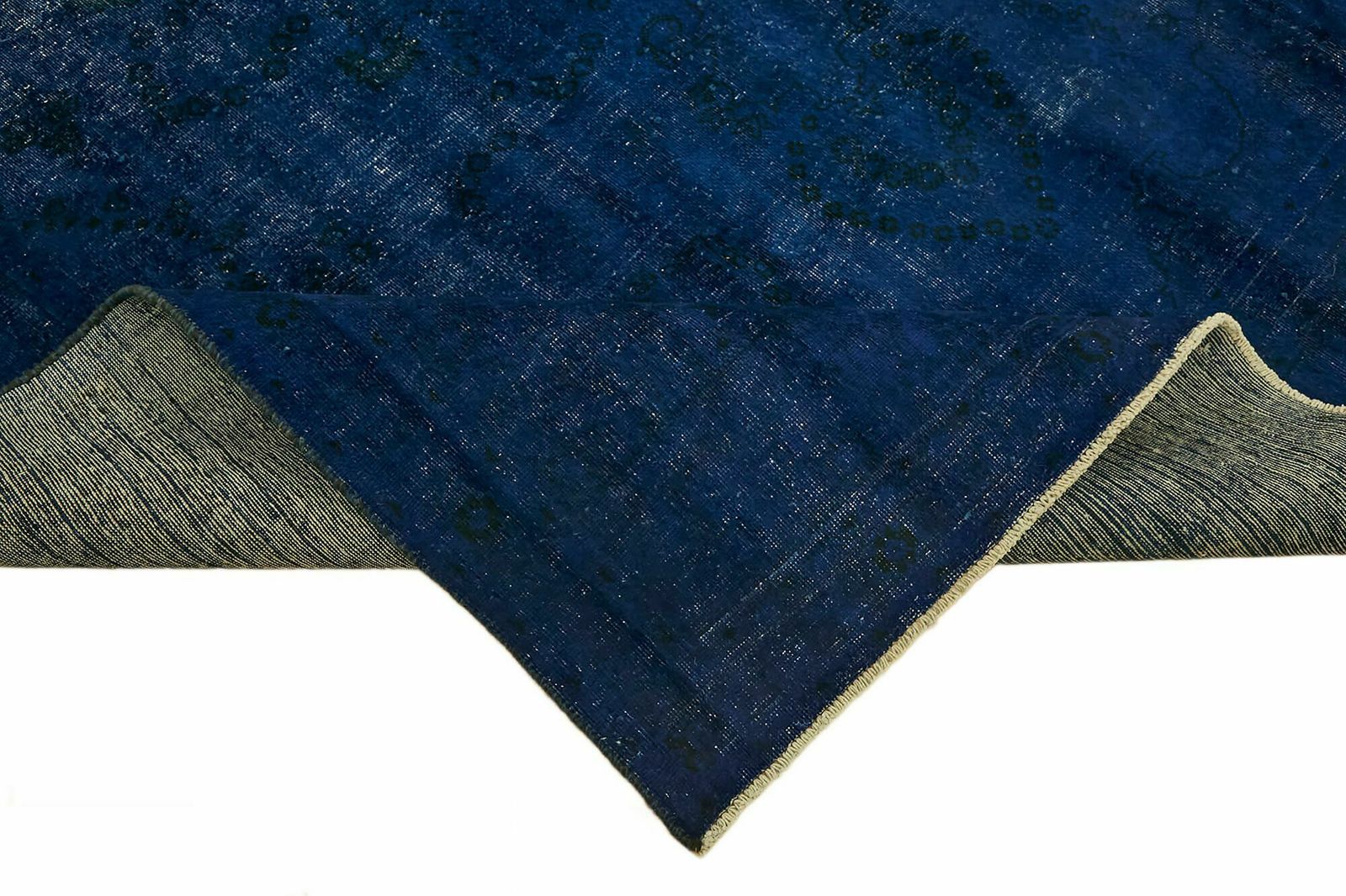 Handmade Blue Over Dyed Large Vintage Area Rug, Late 20th Century ( 330 X 244 Cm ) photo vinterior