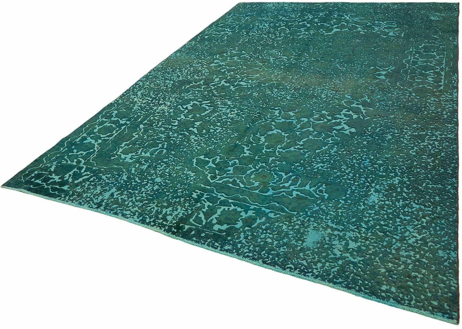 Handmade Turquoise Over Dyed  1980's Large Area Rug ( 367 X 235 Cm ) photo for sale