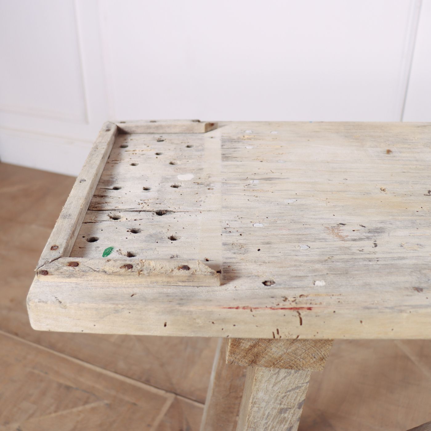 French Bleached Oak Trestle Table photo Furniture