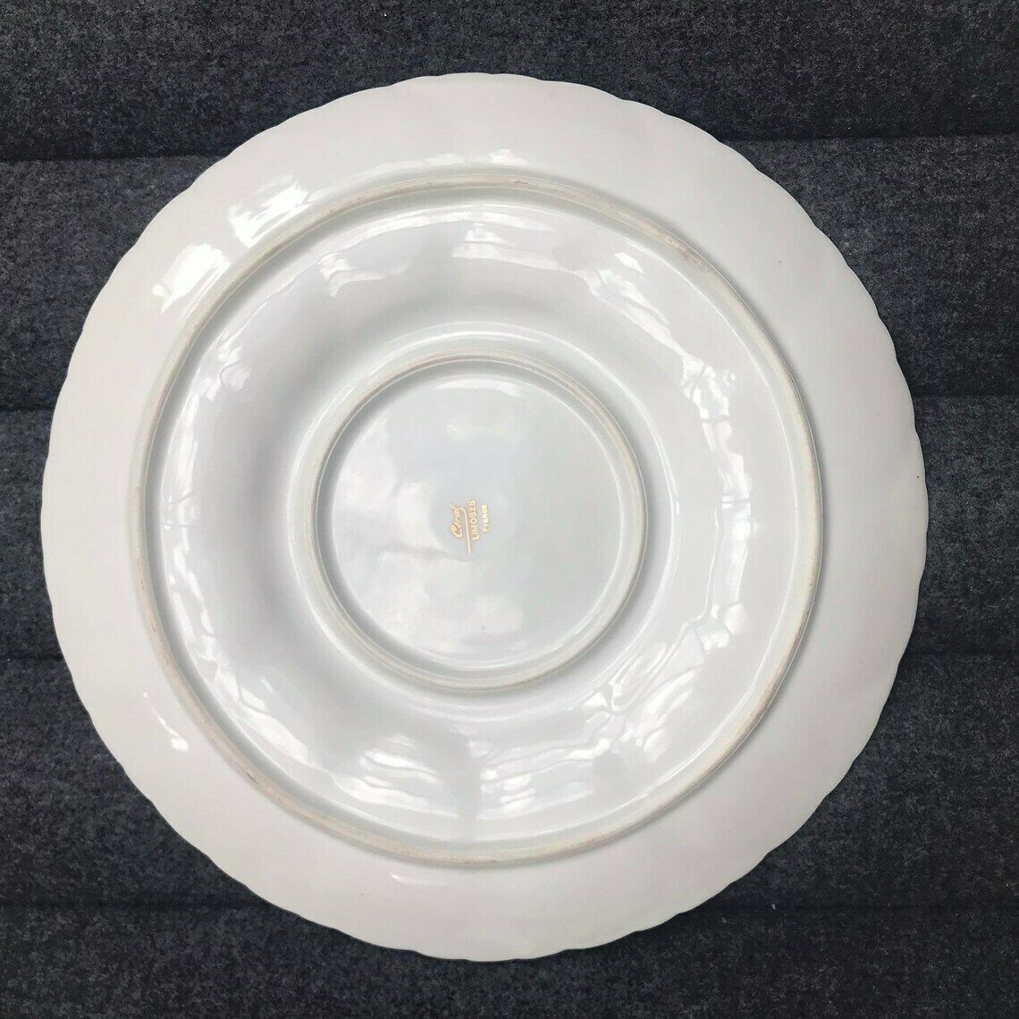 French Oyster Master Platter French Vintage Oysters Dish Golden Rim Gold Decor 1950s French Pottery Seashell Sea Food Platter Gift photo 418.0