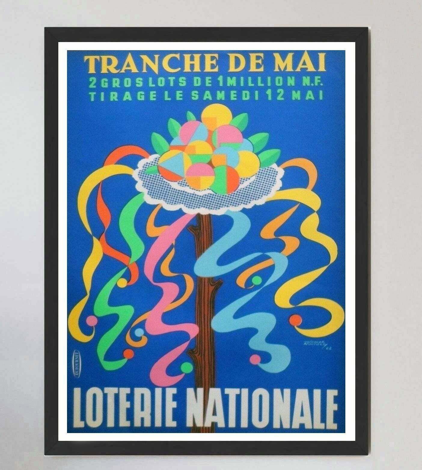 Tranche De Mai   Loterie Nationale  Original Vintage Poster photo furniture