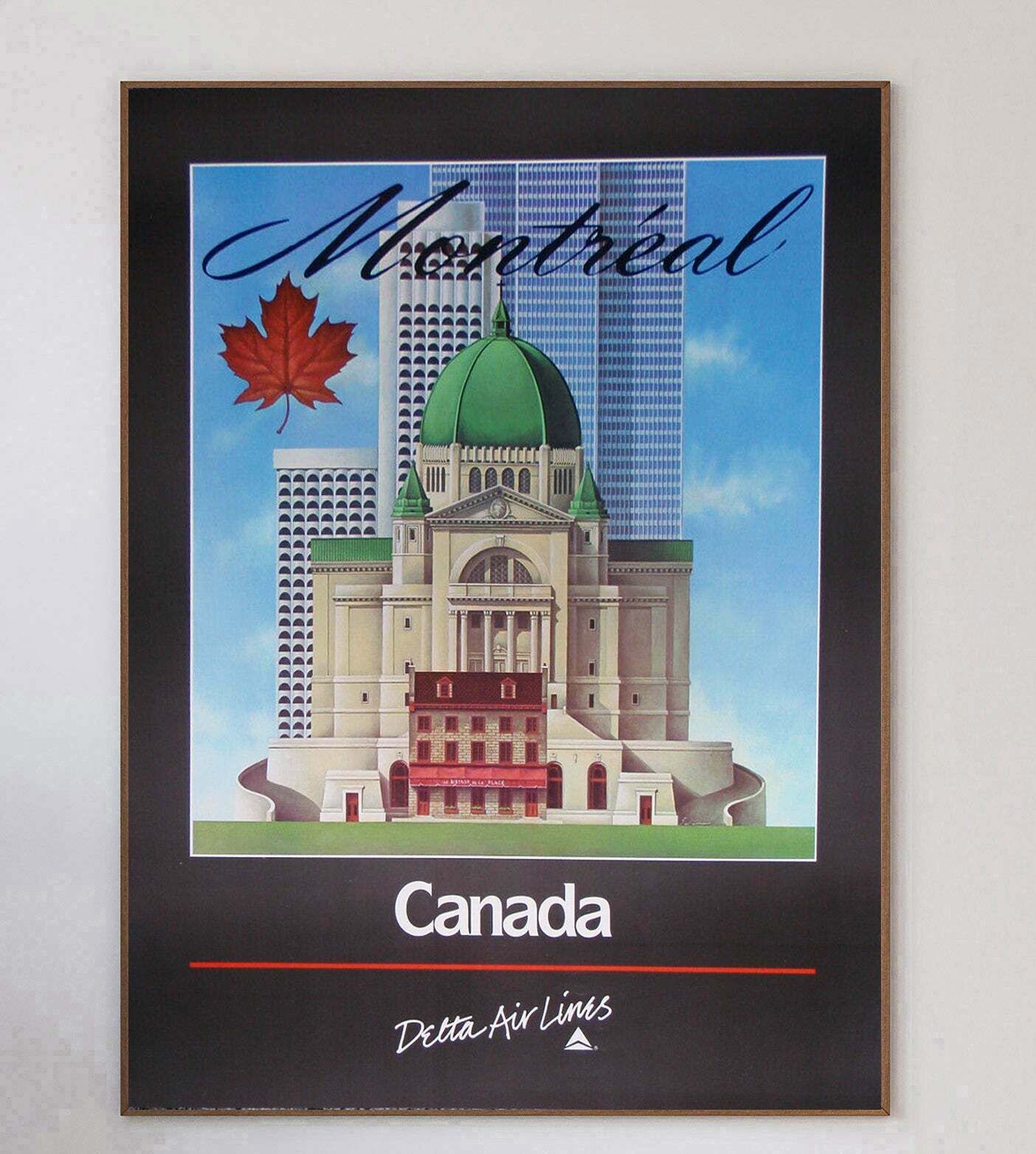 Canada   Delta Air Lines Original Vintage Poster photo 418.0