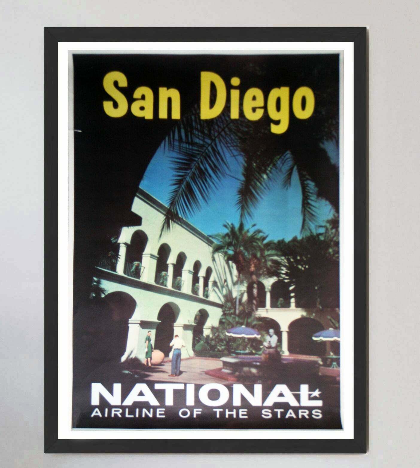 National Airlines   San Diego Original Vintage Poster photo furniture