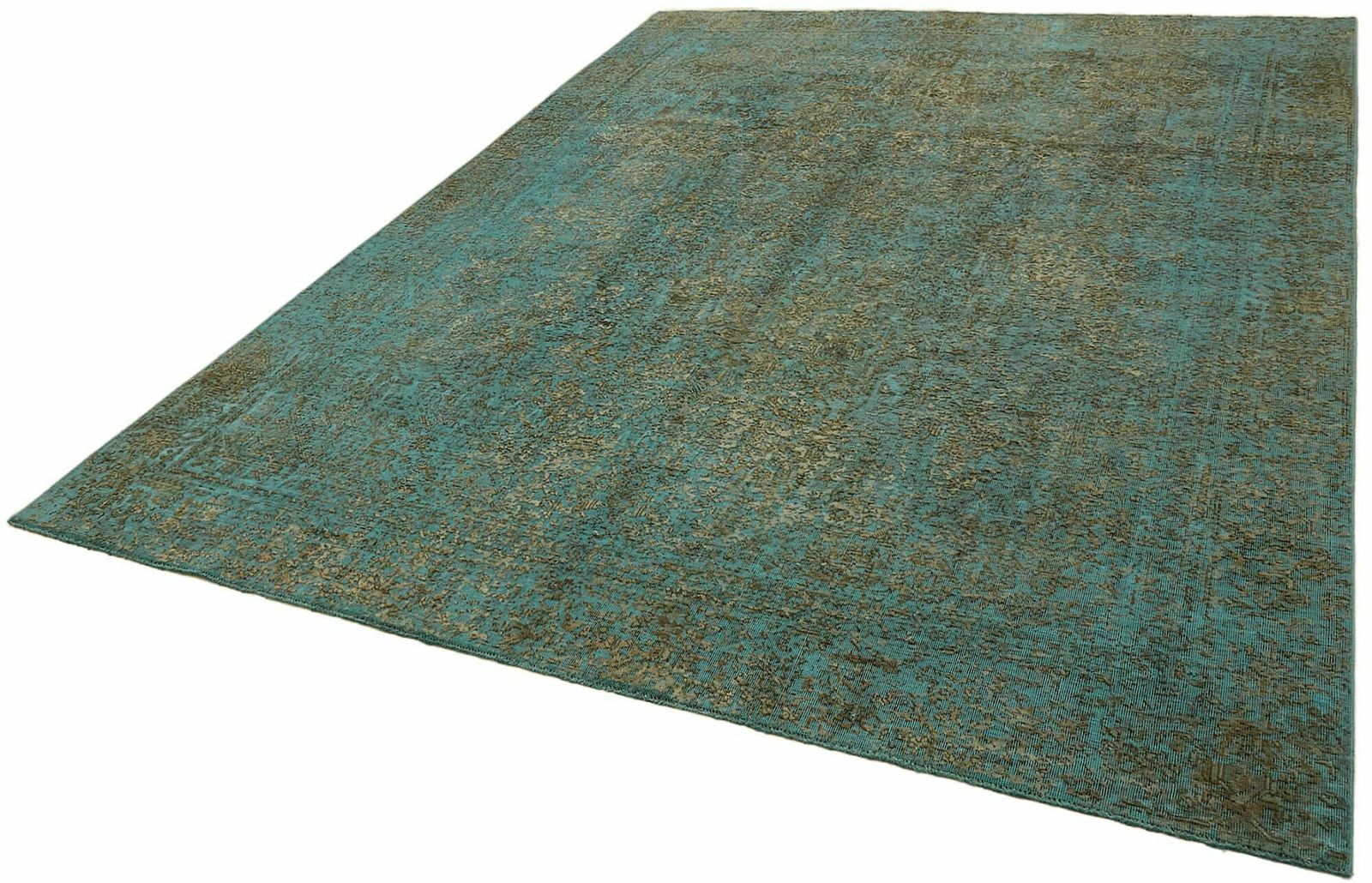 Handmade Turquoise Over Dyed Large Area Rug ( 319 X 232 Cm ) photo for sale